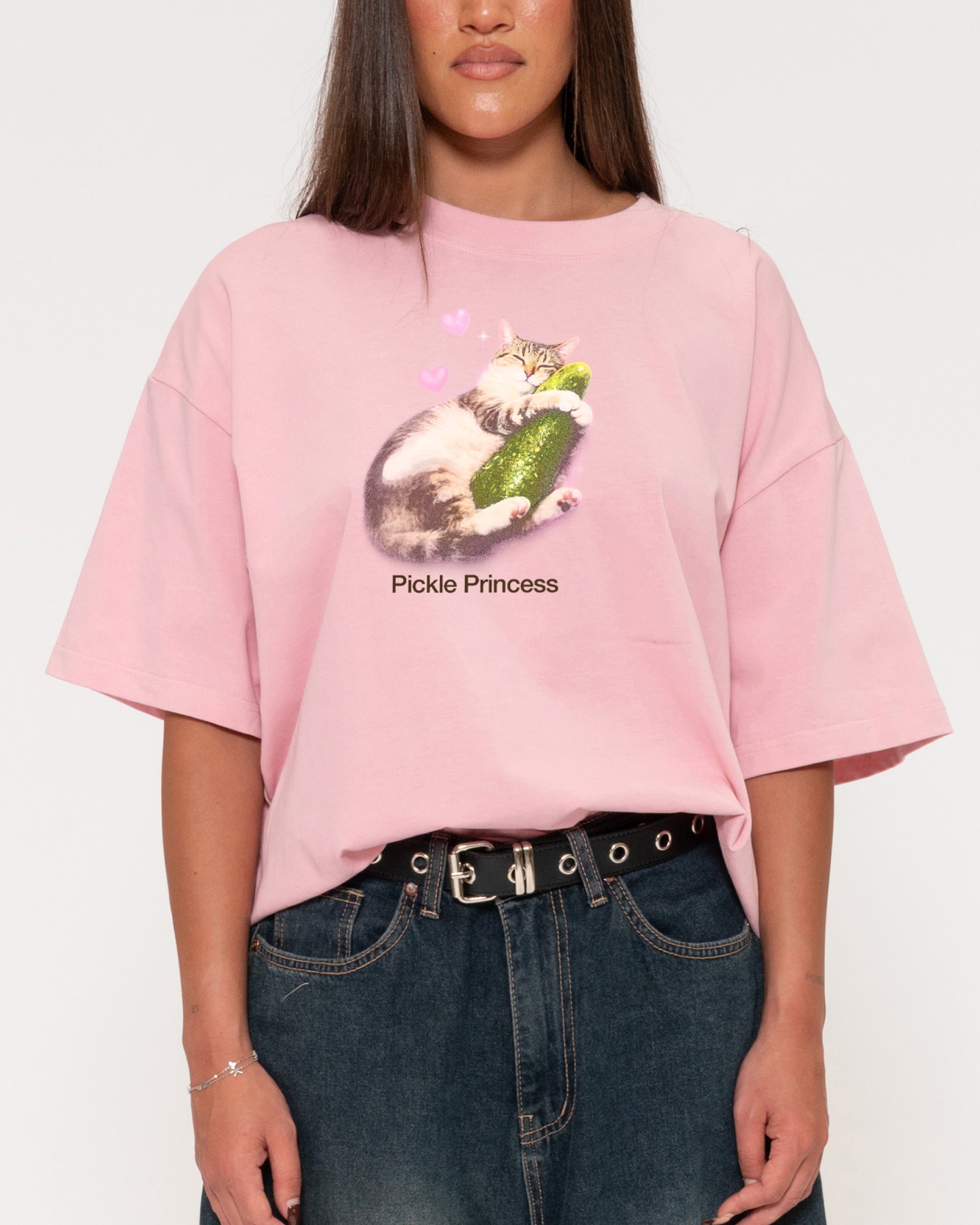 Pickle Princess Pink Boxy Crop Tee