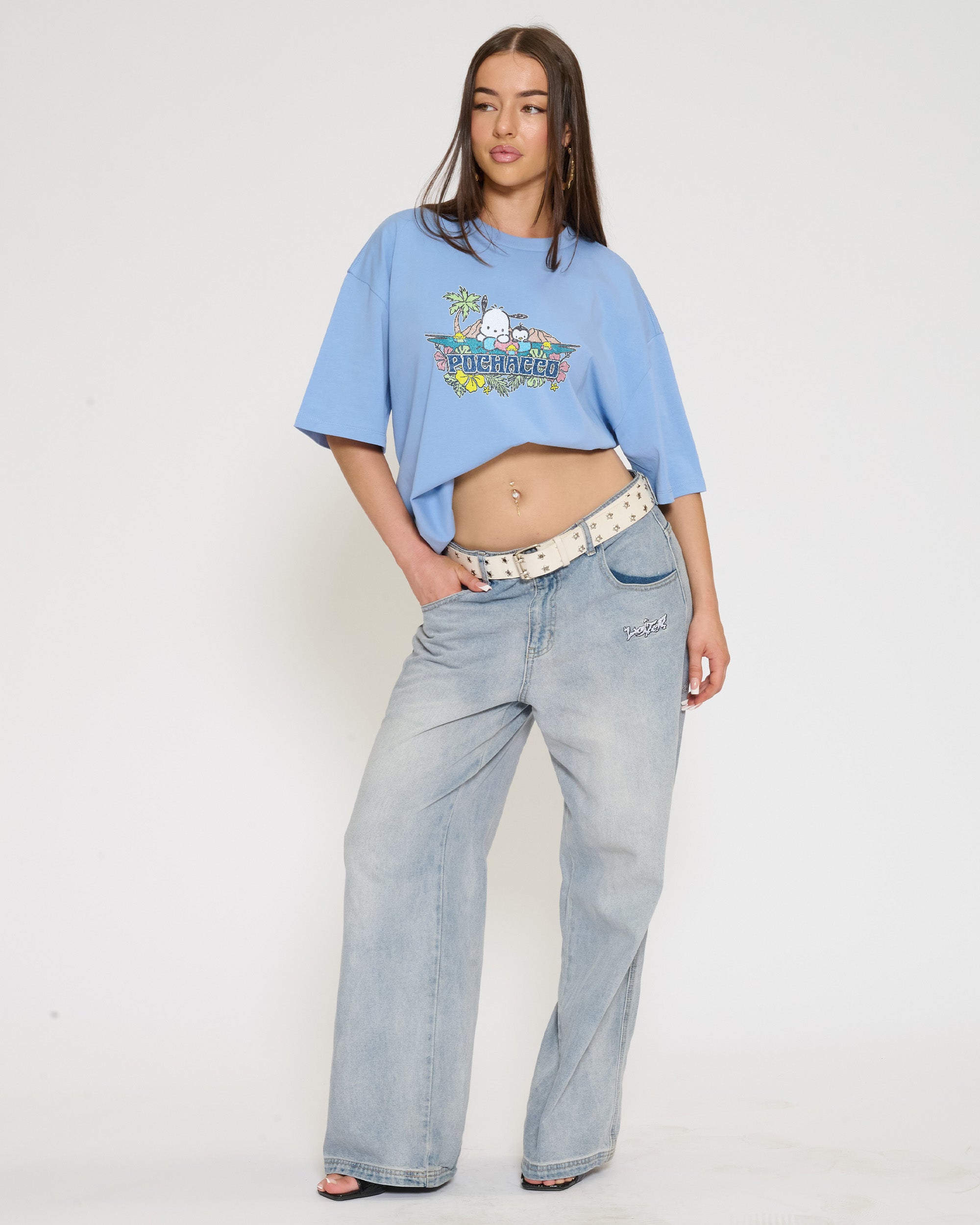 Pochacco Summer Friends Oversized Tee Official Hello Kitty and Friends collab Threadheads