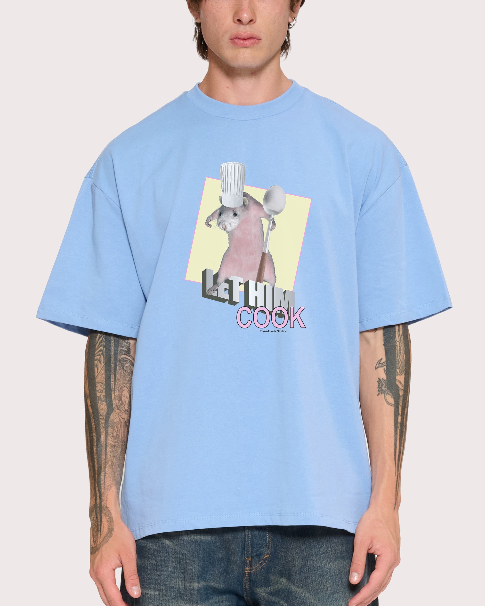 Let Him Cook Powder Blue Oversized Tee