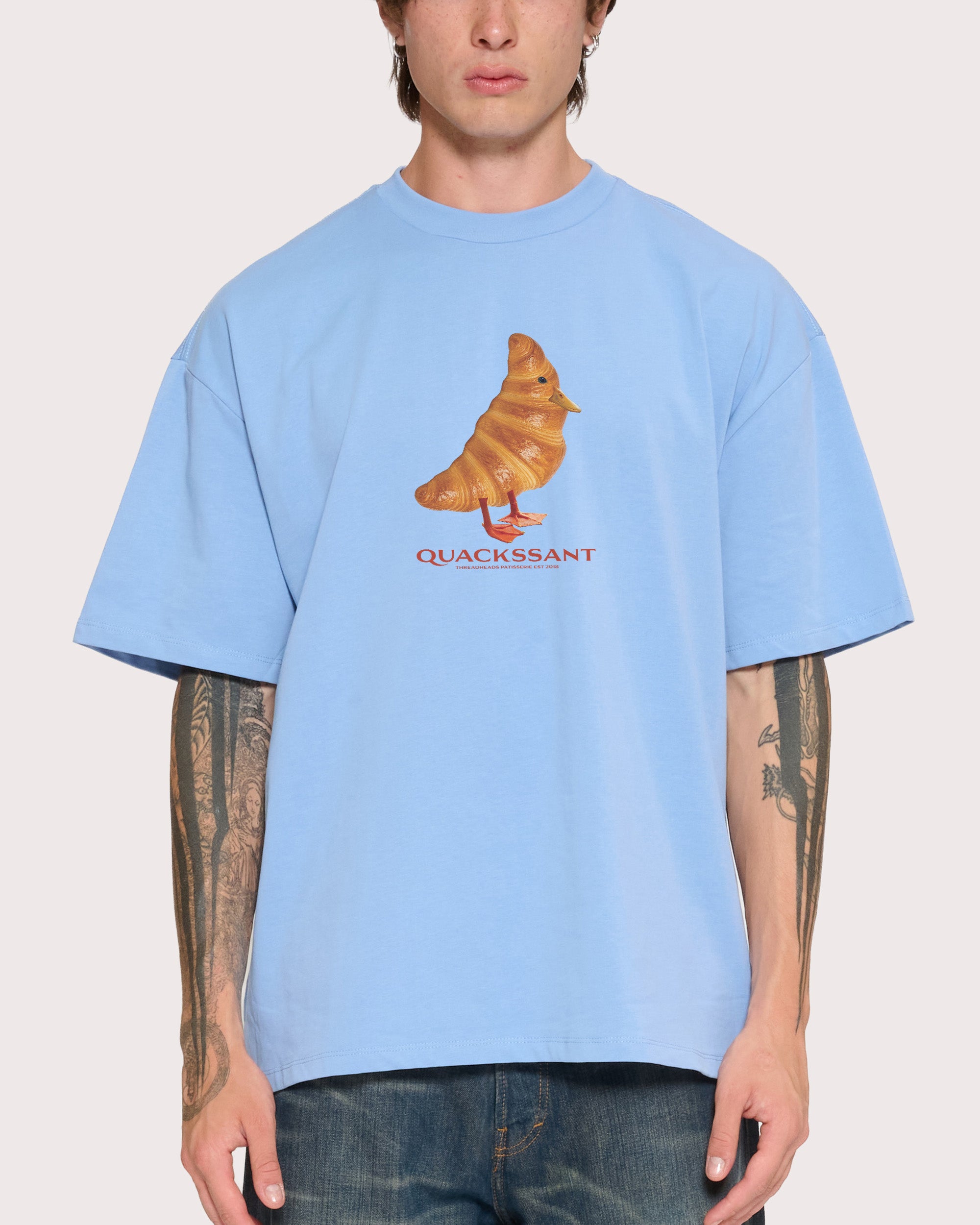 Quackssant Powder Blue Oversized Tee