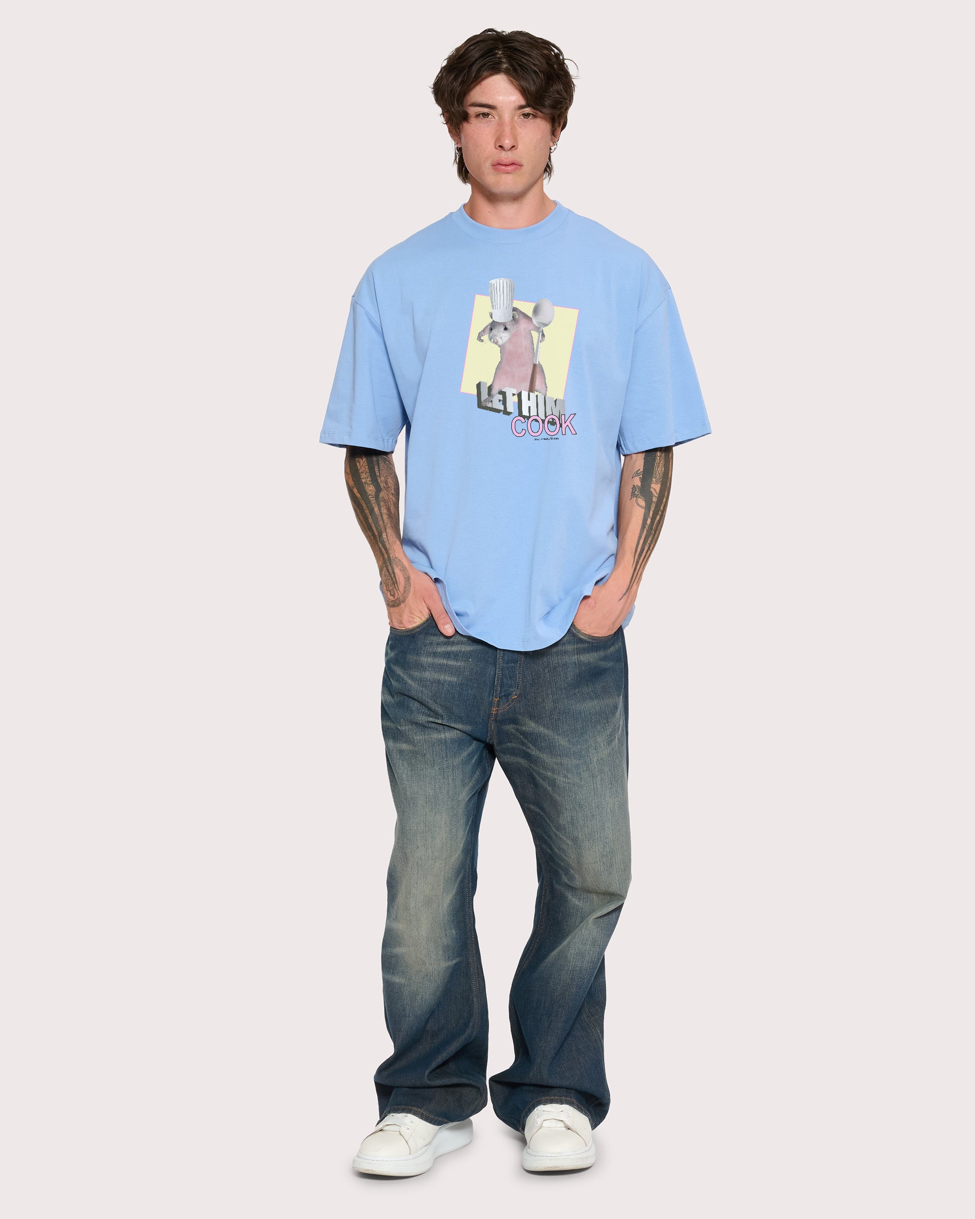 Let Him Cook Powder Blue Oversized Tee