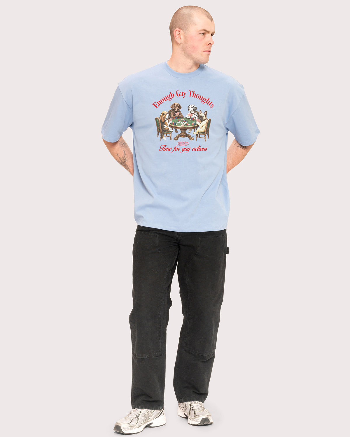 Enough Gay Thoughts Powder Blue Oversized Tee