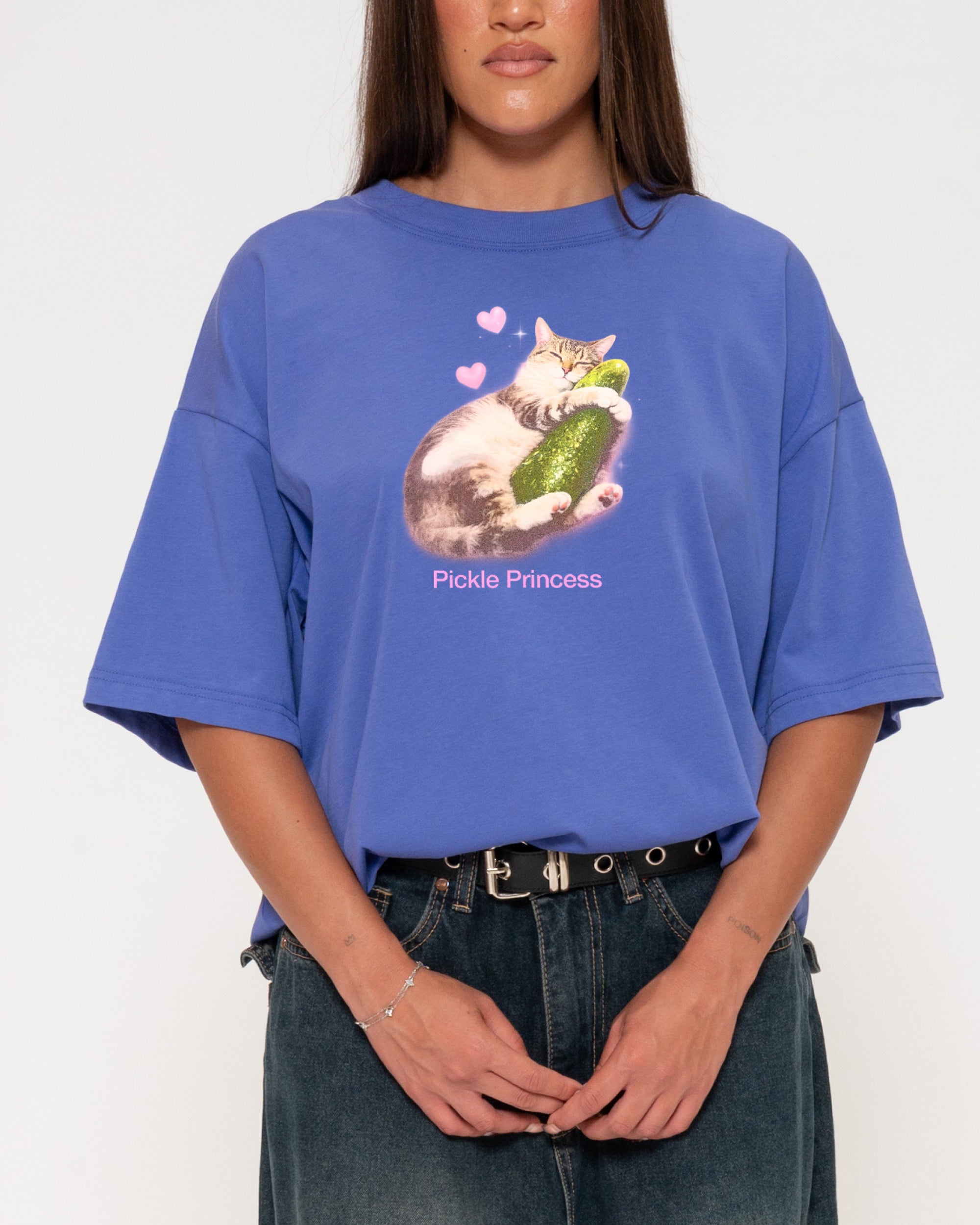 Pickle Princess Purple Boxy Crop Tee