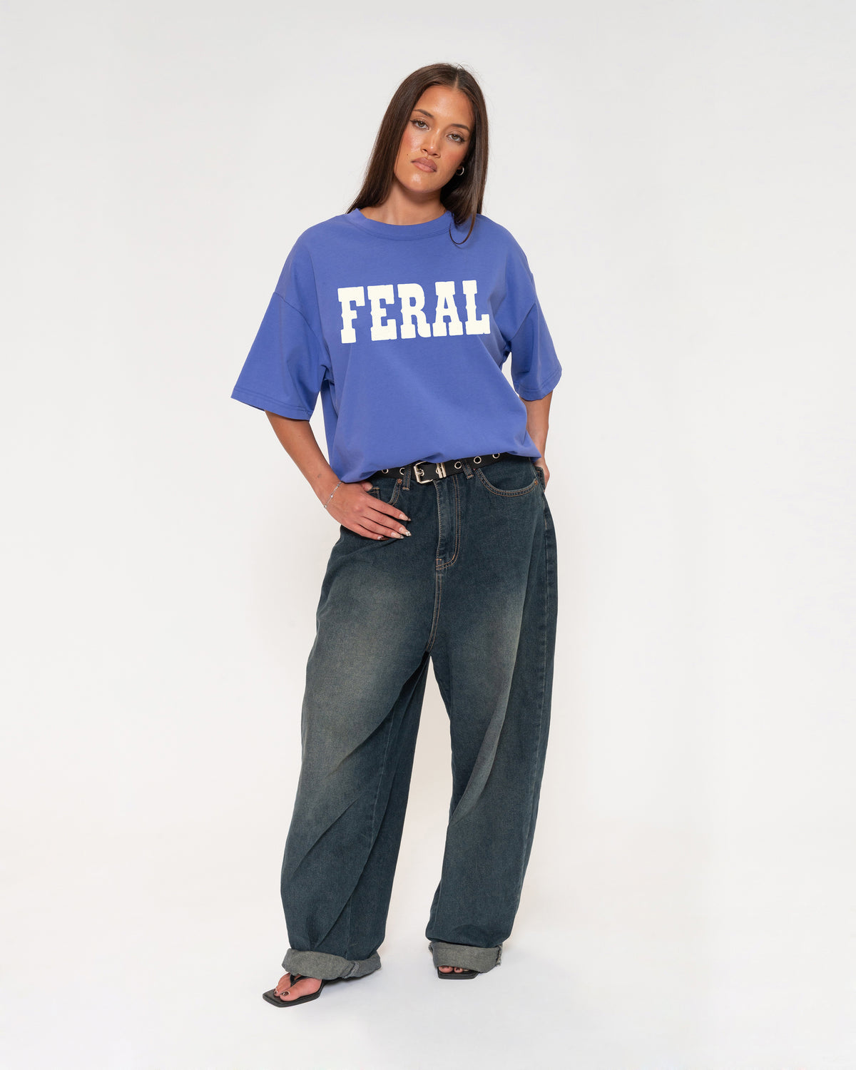 Feral Purple Boxy Crop Tee