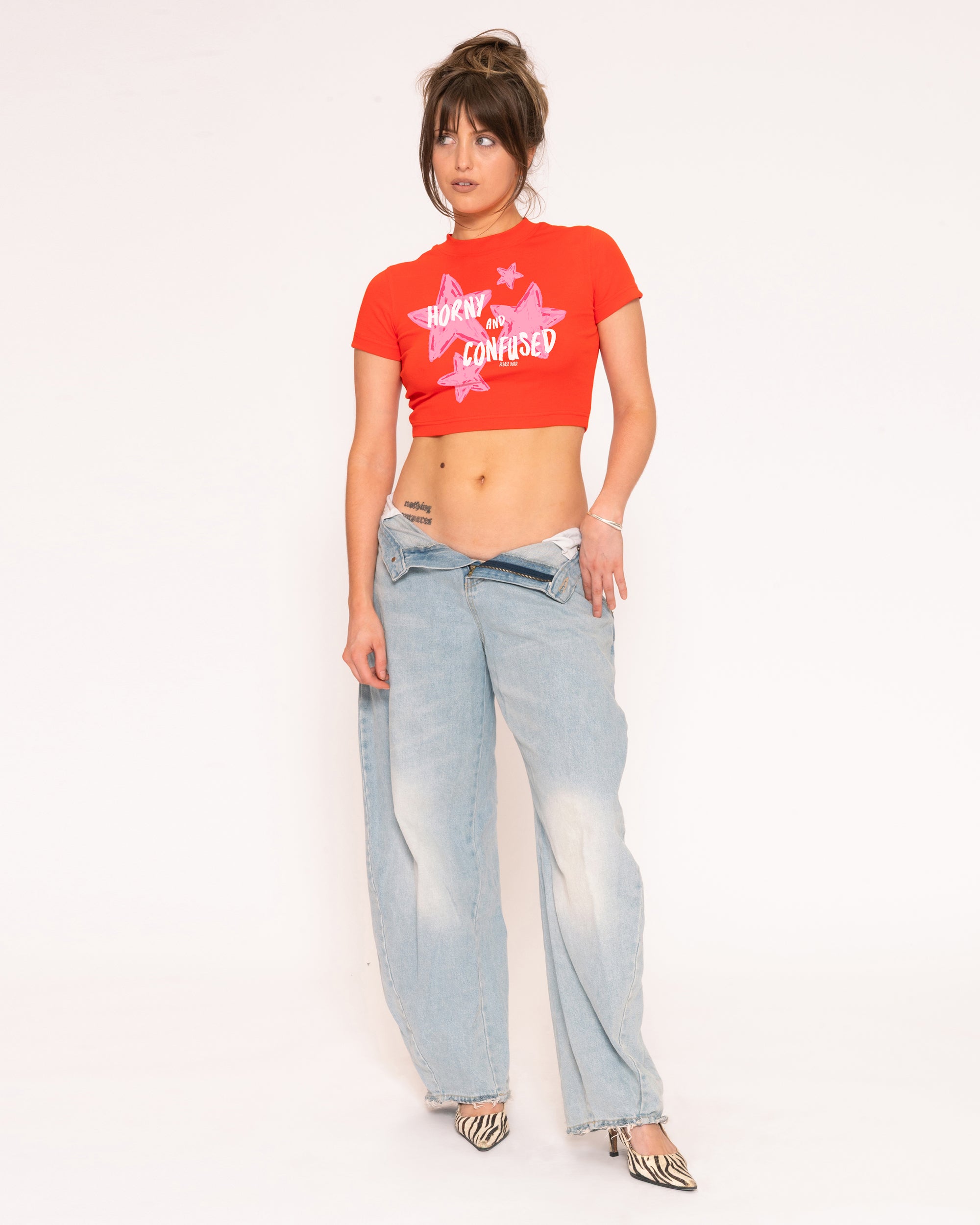 Horny & Confused Red Baby Tee