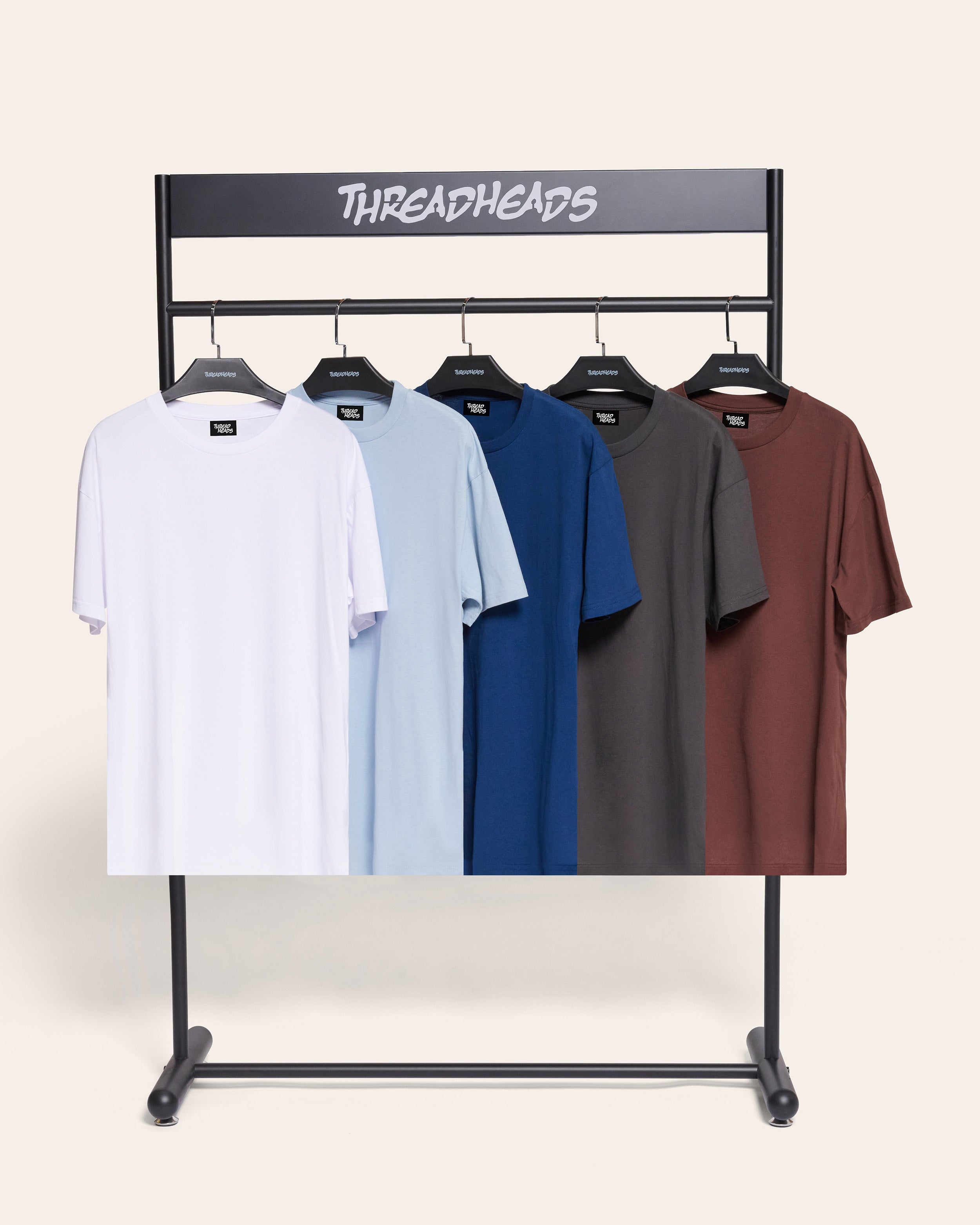 Classic Tee 5-Pack: Brown, Navy, Charcoal, Pale Blue, White