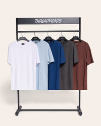 Classic Tee 5-Pack: Brown, Navy, Charcoal, Pale Blue, White