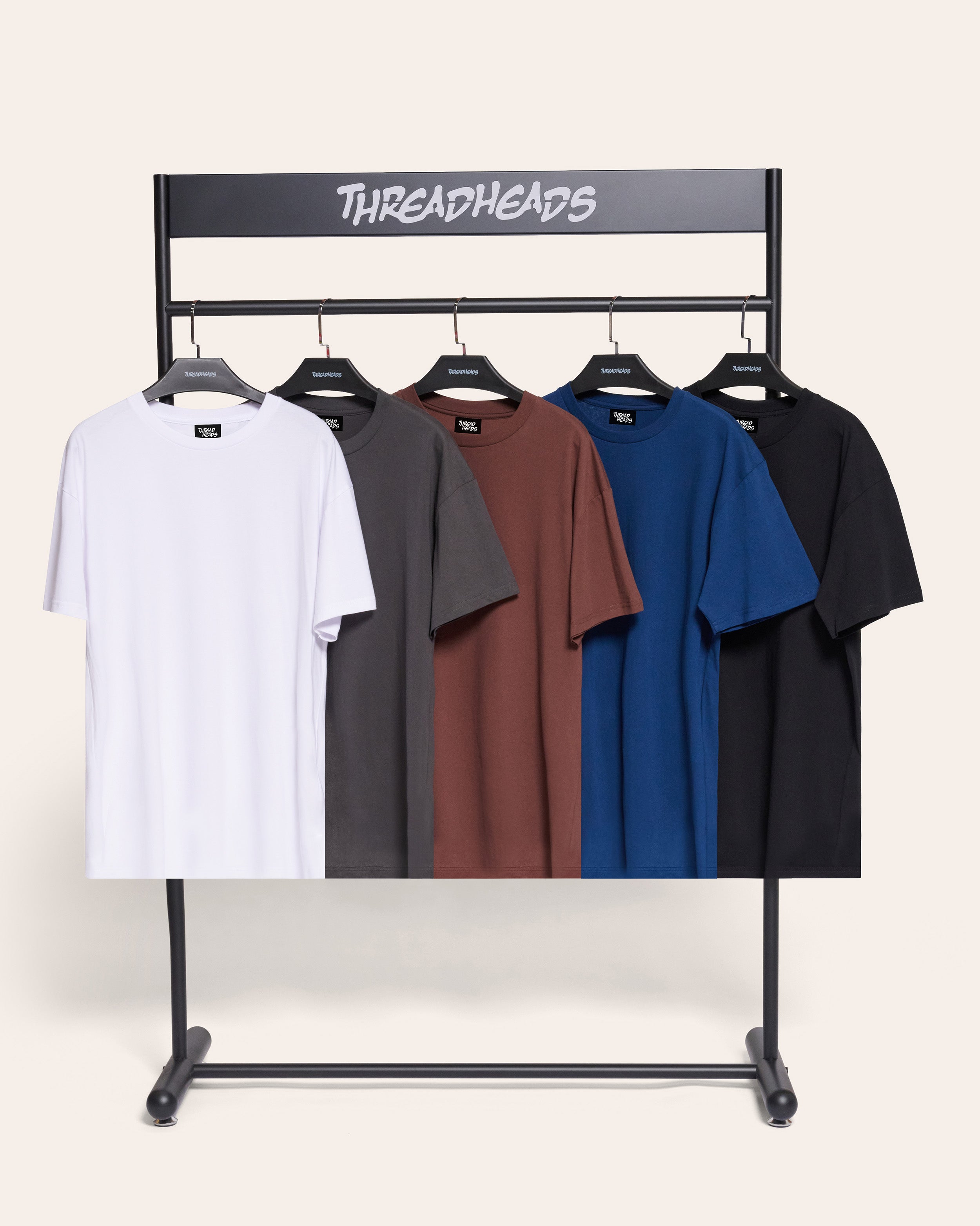 Classic Tee 5-Pack: Black, Brown, Charcoal, Navy, White