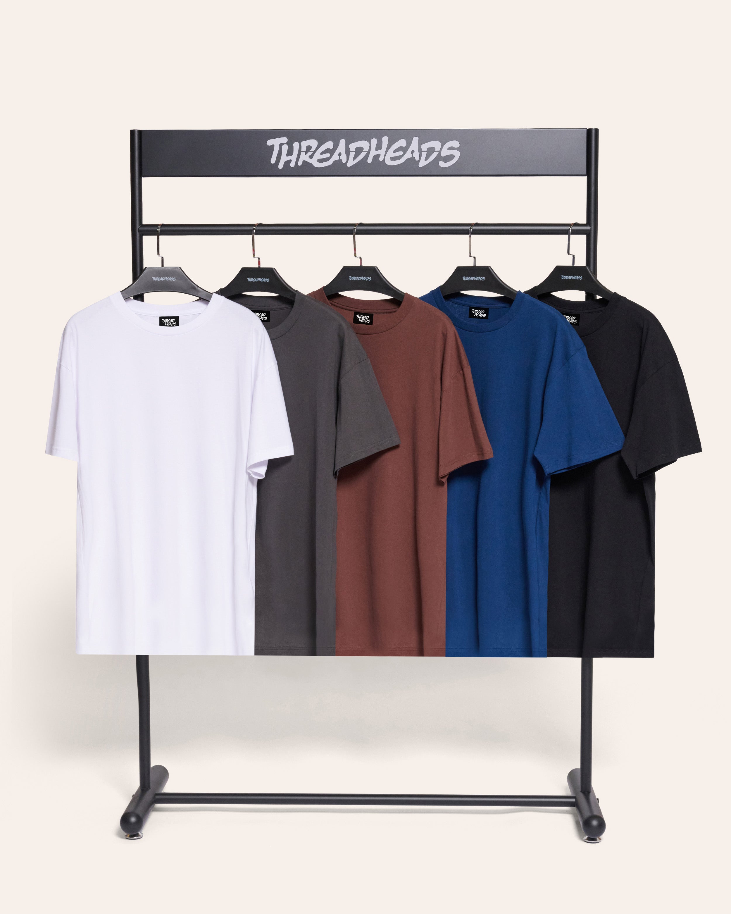 Classic Tee 5-Pack: Black, Brown, Charcoal, Navy, White