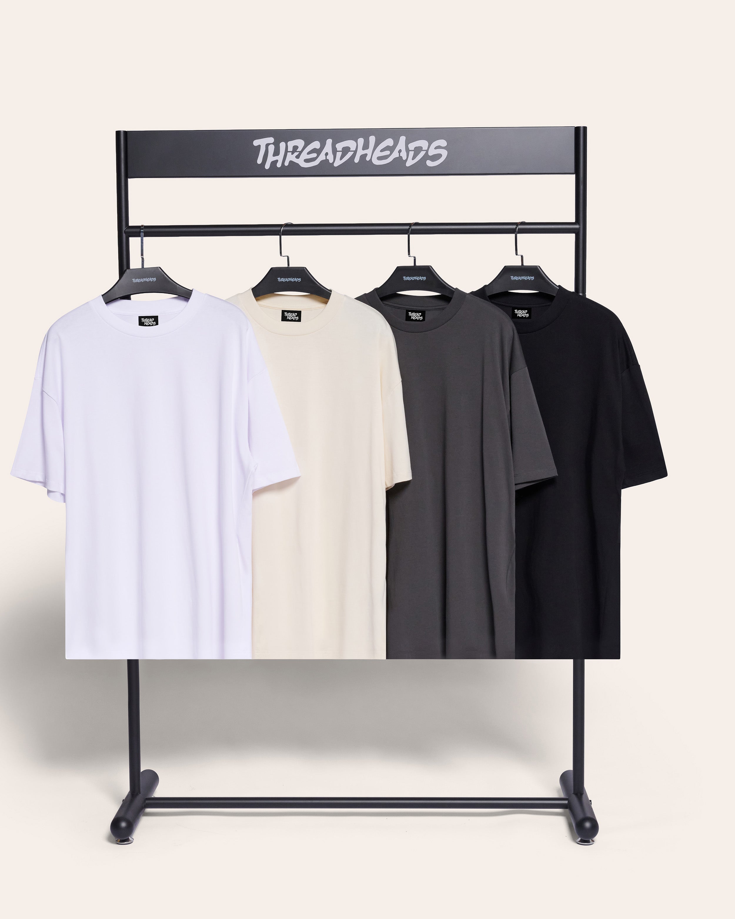 Oversized Tee 4 Pack: Black, Charcoal, Natural, White