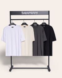 Oversized Tee 4 Pack: Black, Charcoal, Natural, White