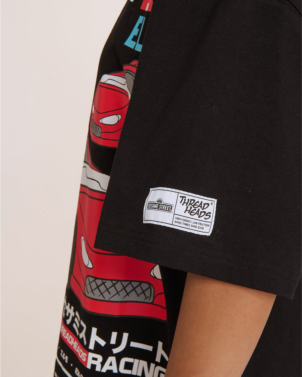 Elmo Tokyo Drift Black Oversized Tee