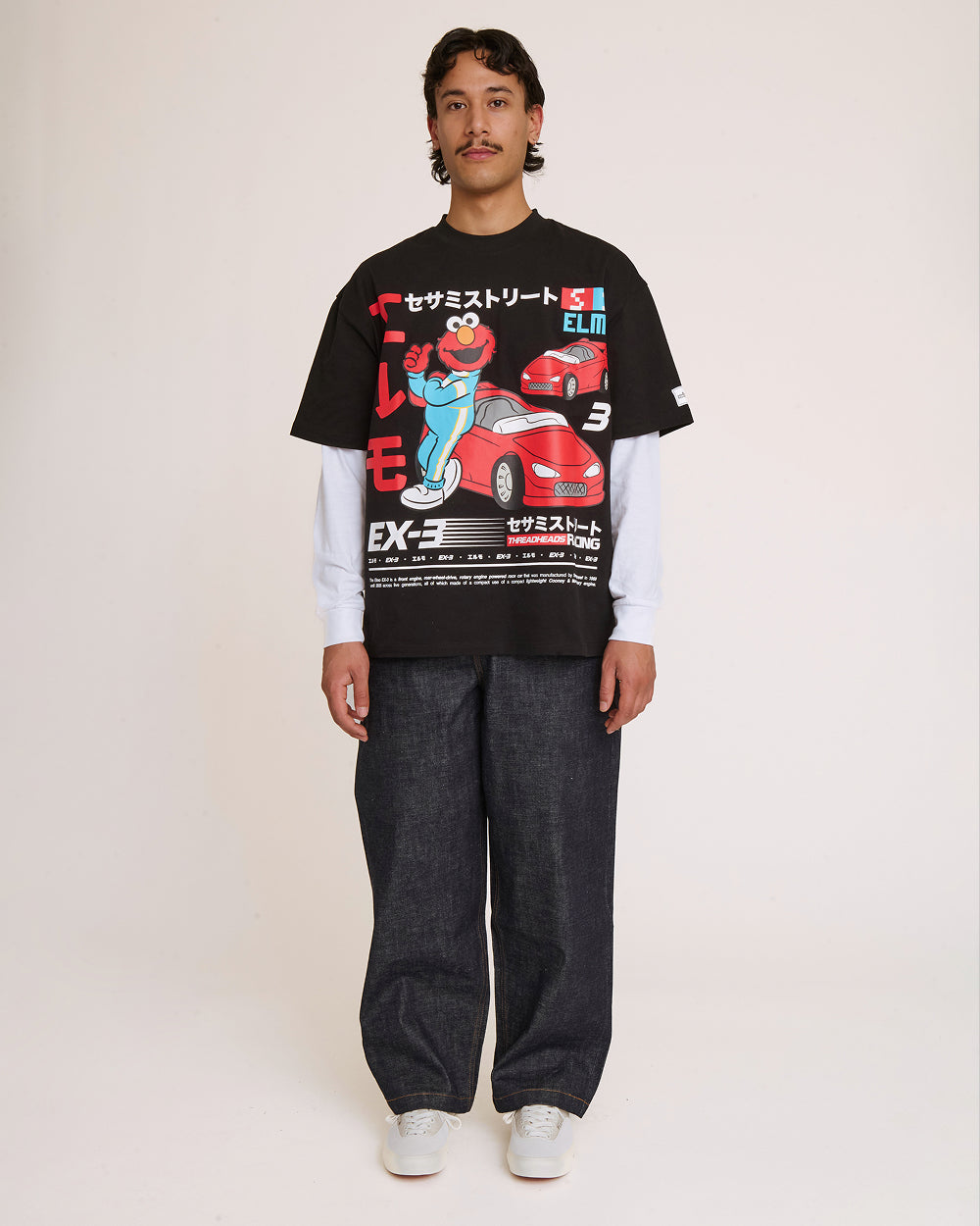 Elmo Tokyo Drift Oversized Tee Australia Threadheads Online #colour_black