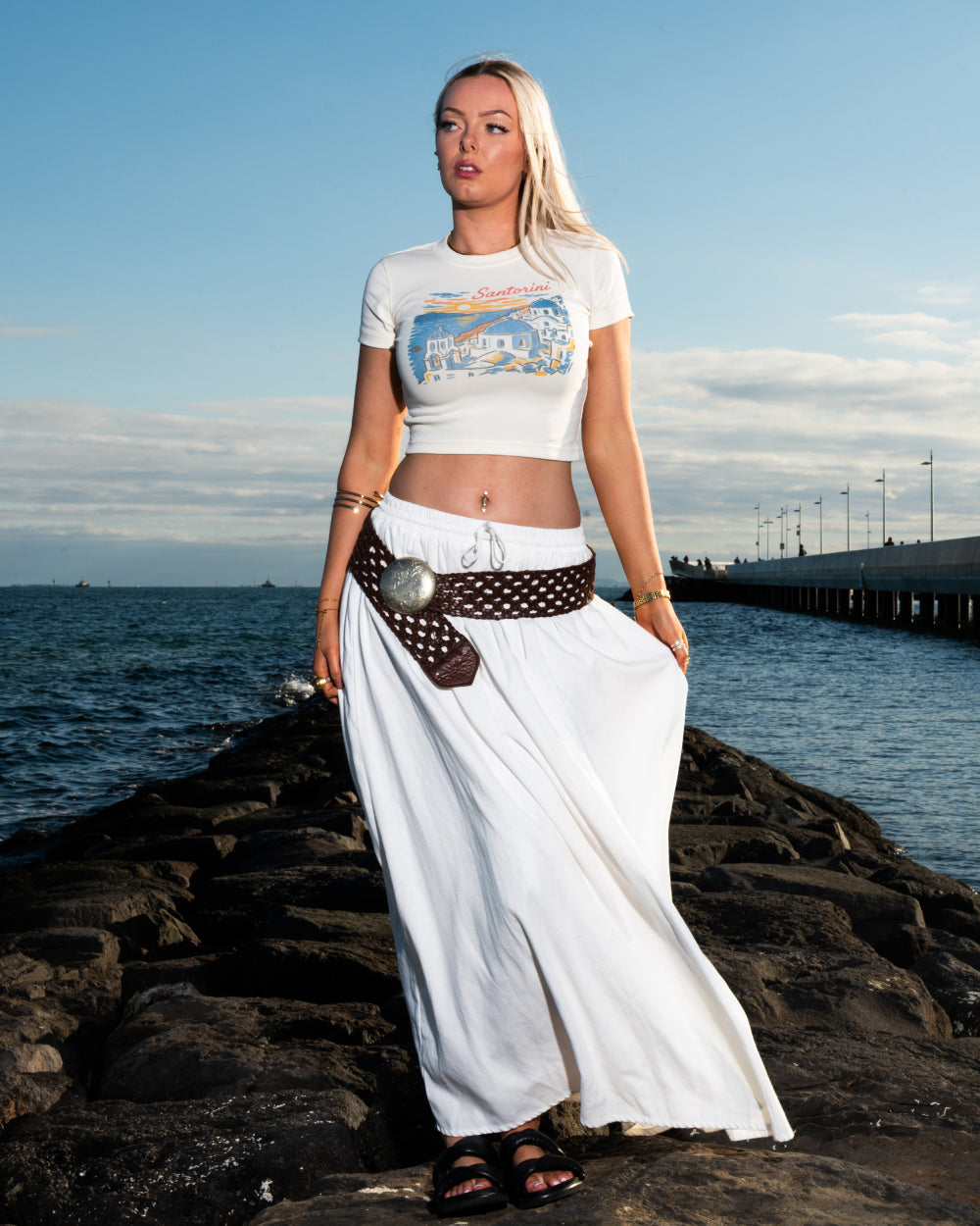 Santorini Sunset Baby Tee Online Australia