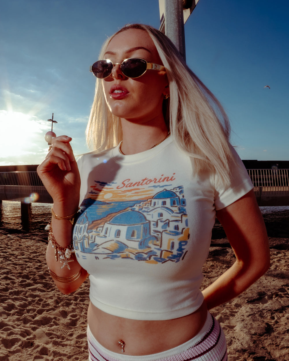 Santorini Sunset Baby Tee Online Australia