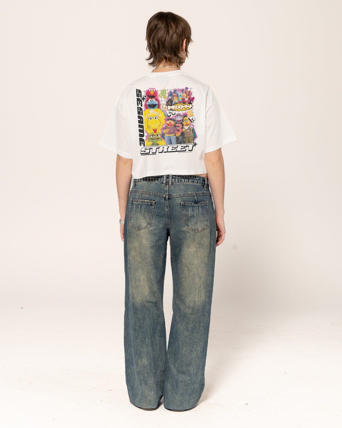 Y2K Sesame White Crop Tee
