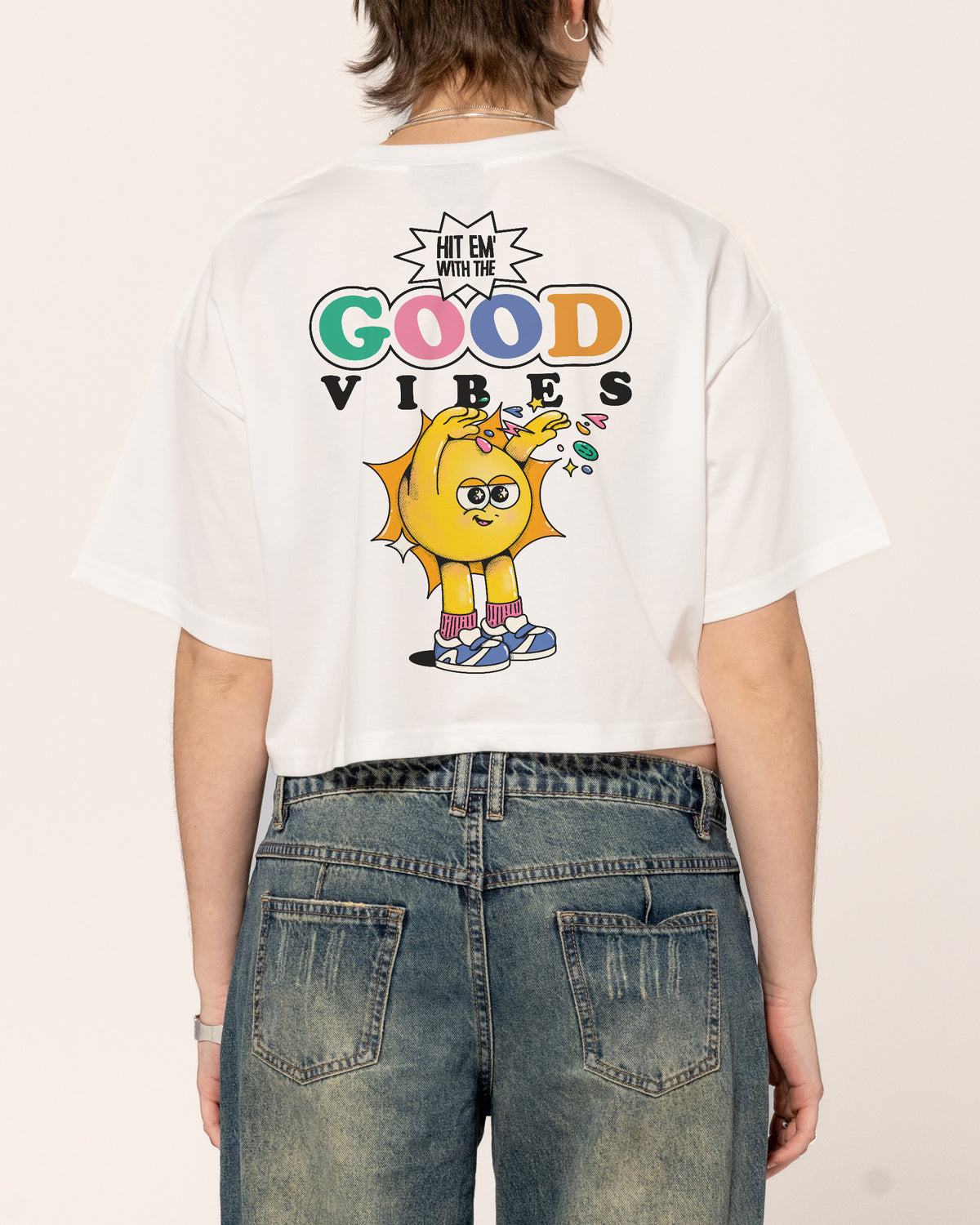 Hit Em' With the Good Vibes Crop Tee