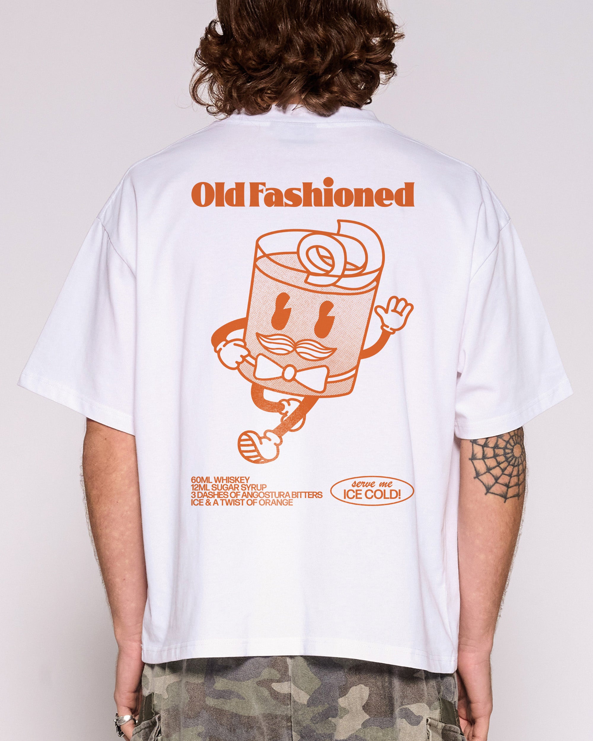 Old Fashioned White Oversized Crop Tee