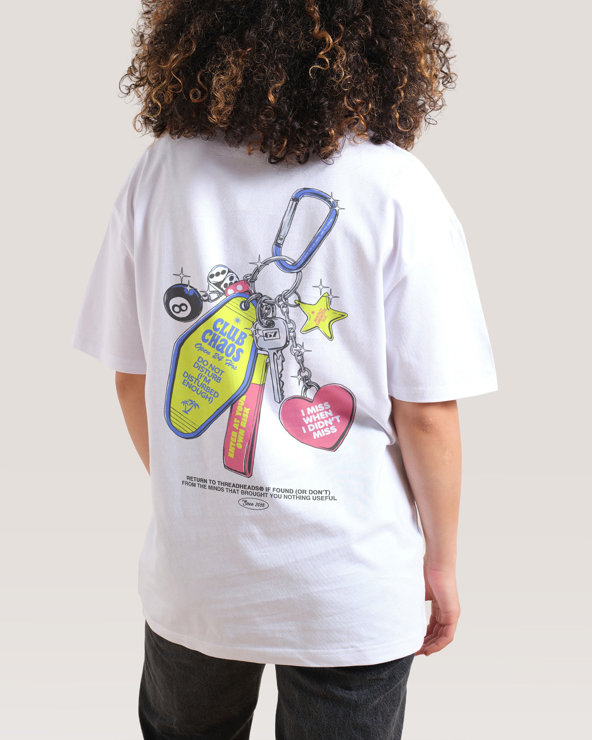 Club Chaos Key Chain White T-Shirt