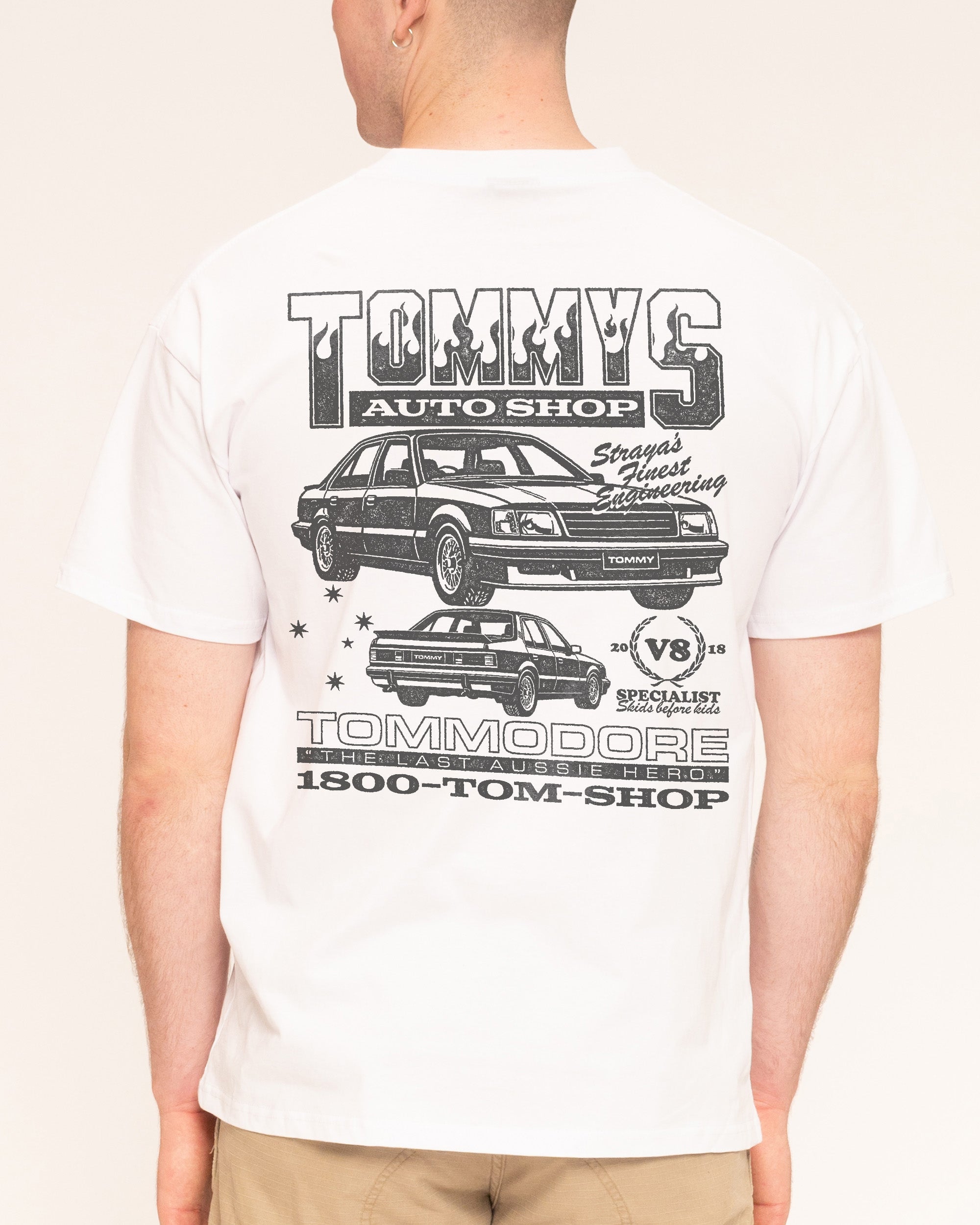 Tommy's Auto Shop White T-Shirt
