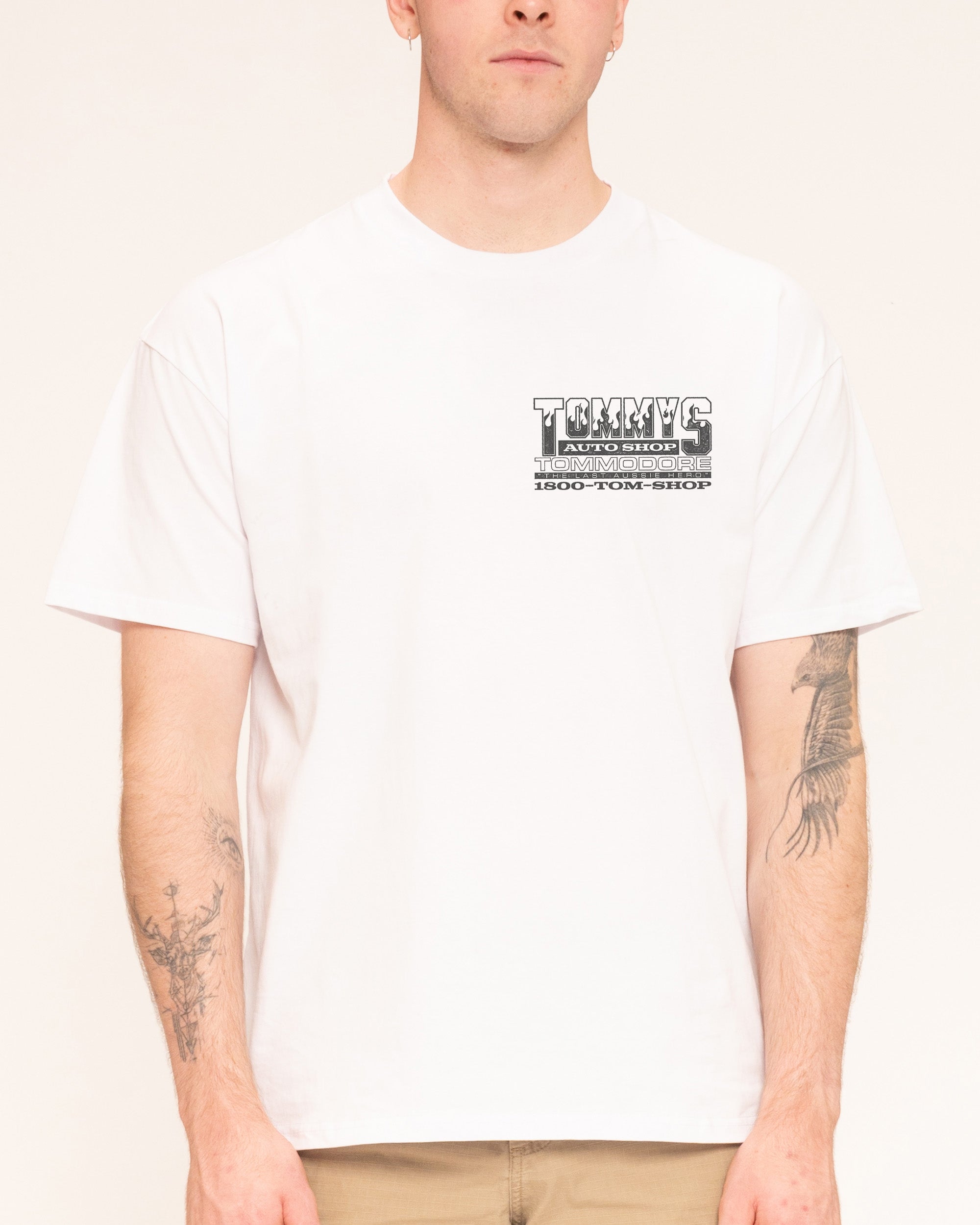 Tommy's Auto Shop White T-Shirt