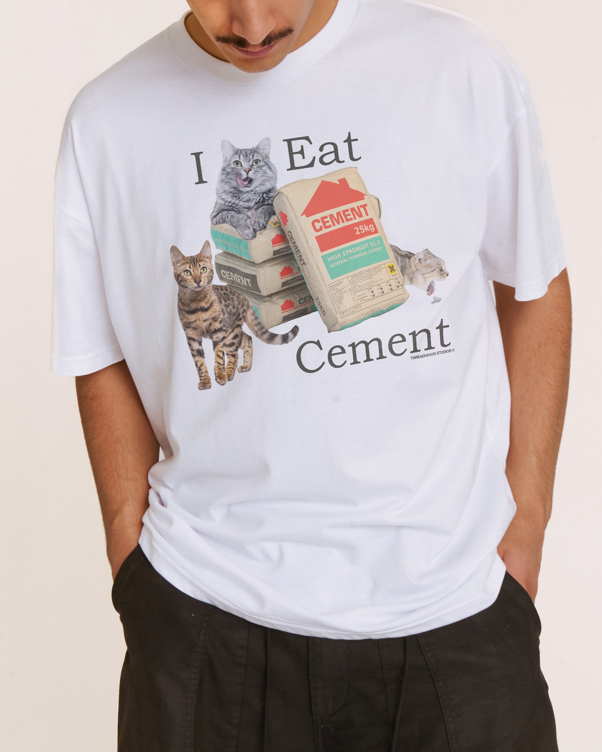 I Eat Cement White T-Shirt