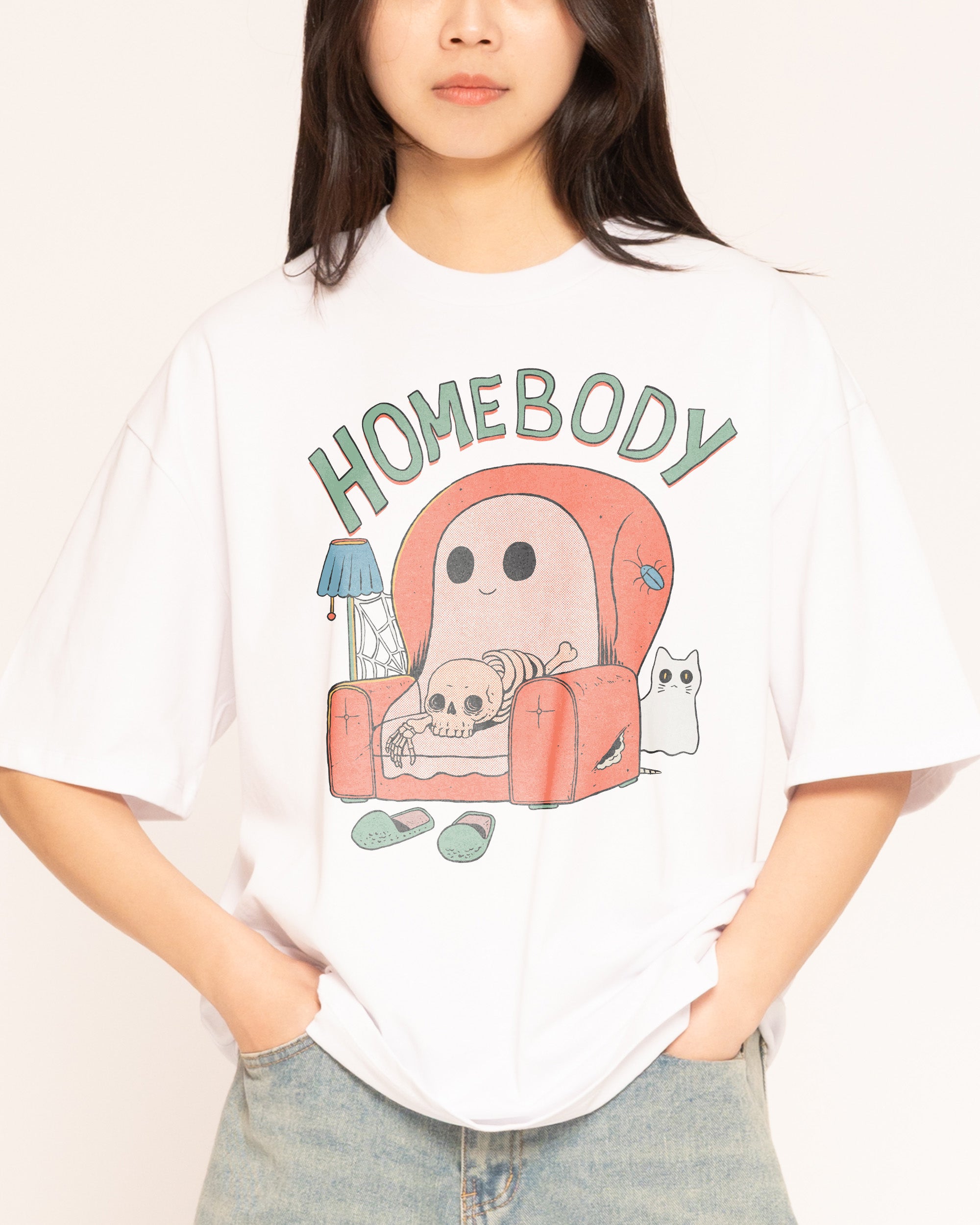Homebody White Oversized Tee