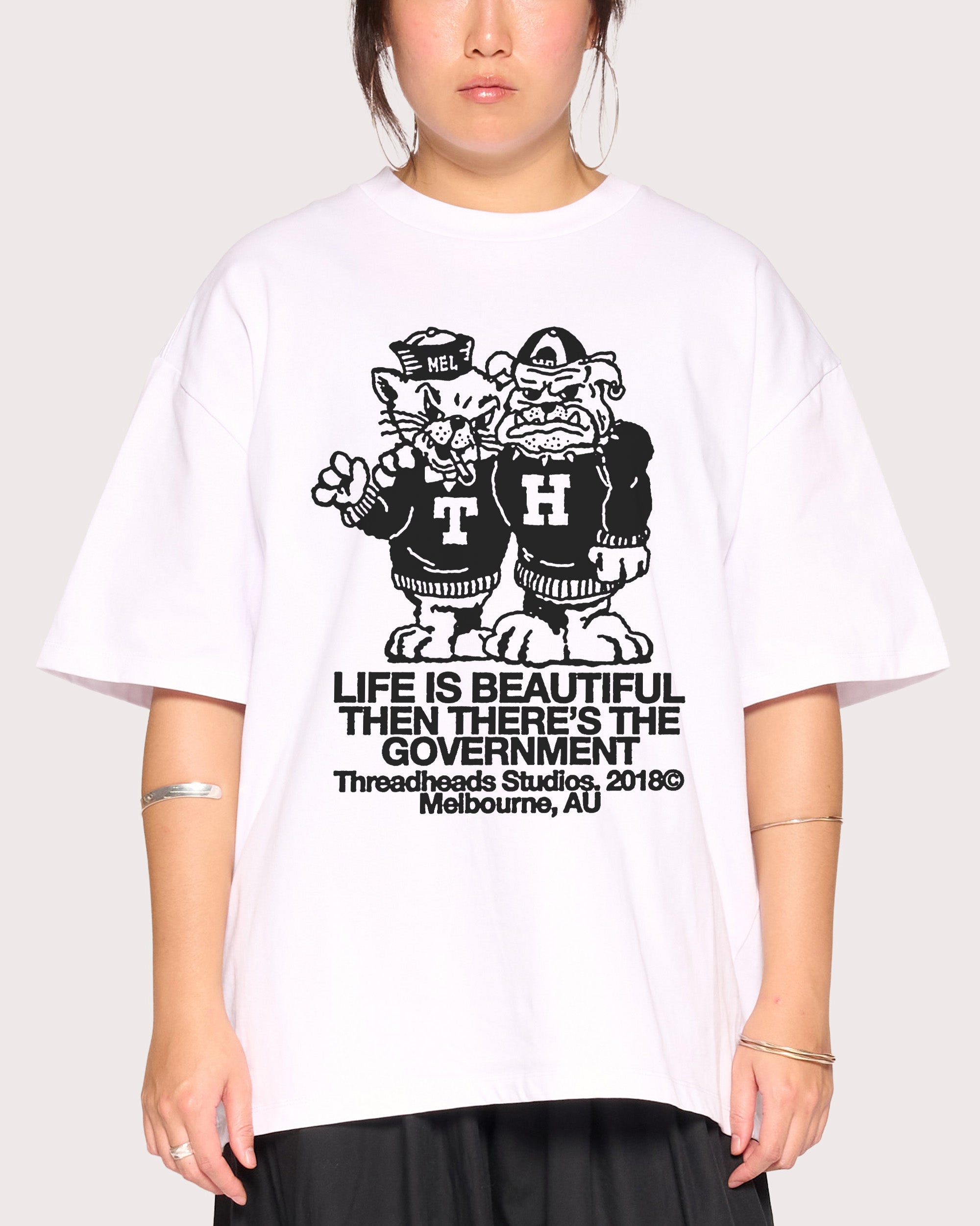 Life is Beautiful White Oversized Tee