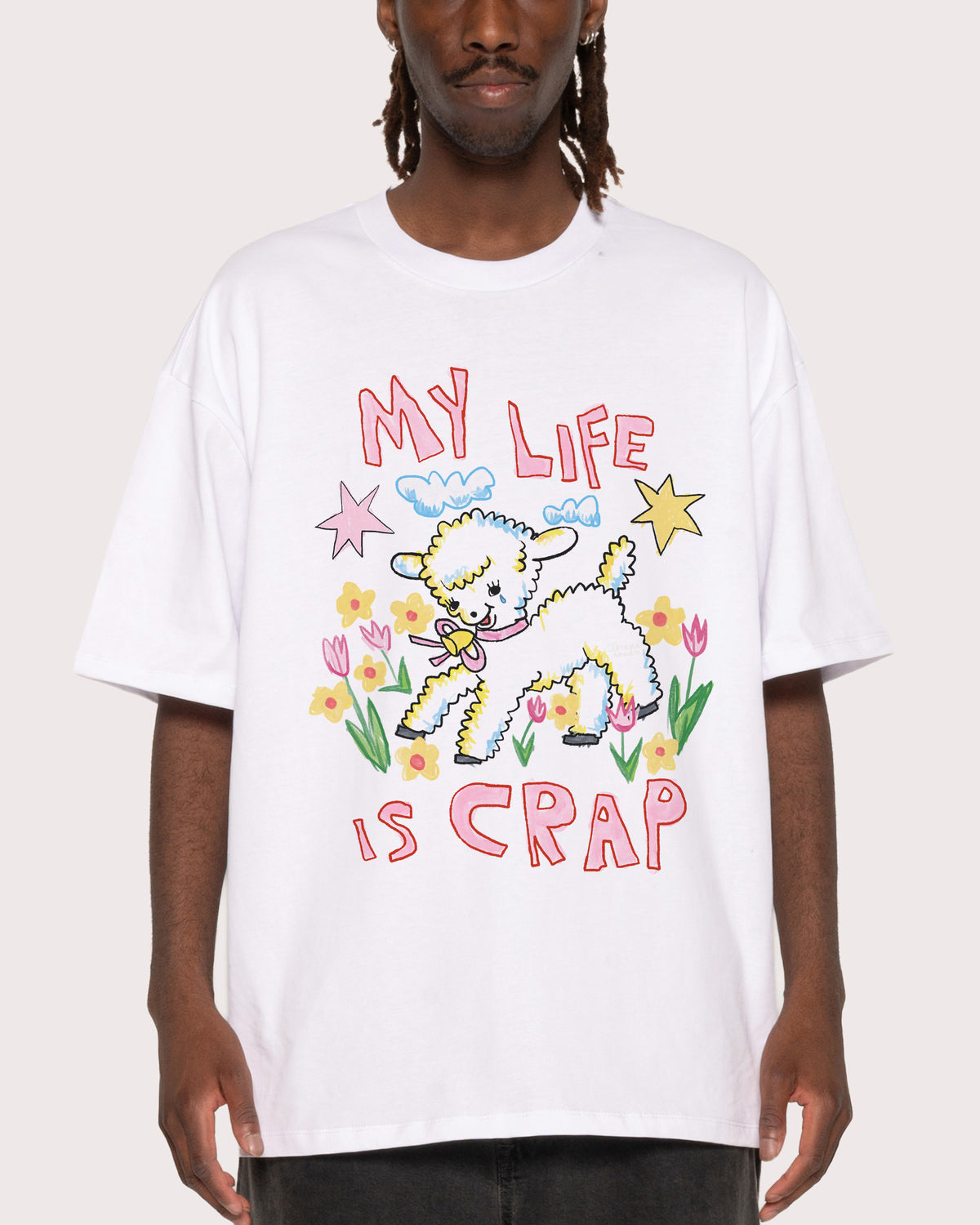 My Life is Crap White Oversized Tee