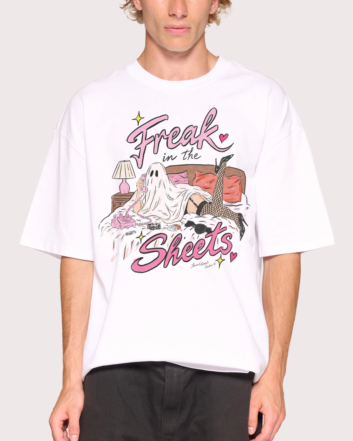 Freak in the Sheets Ghost White Oversized Tee