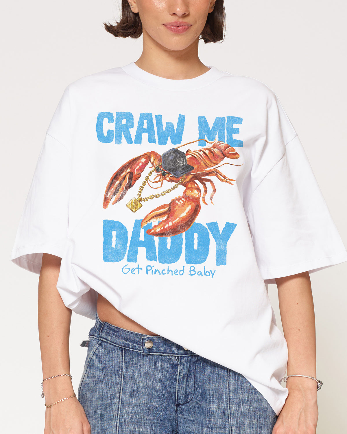 Craw Me Daddy White Oversized Tee