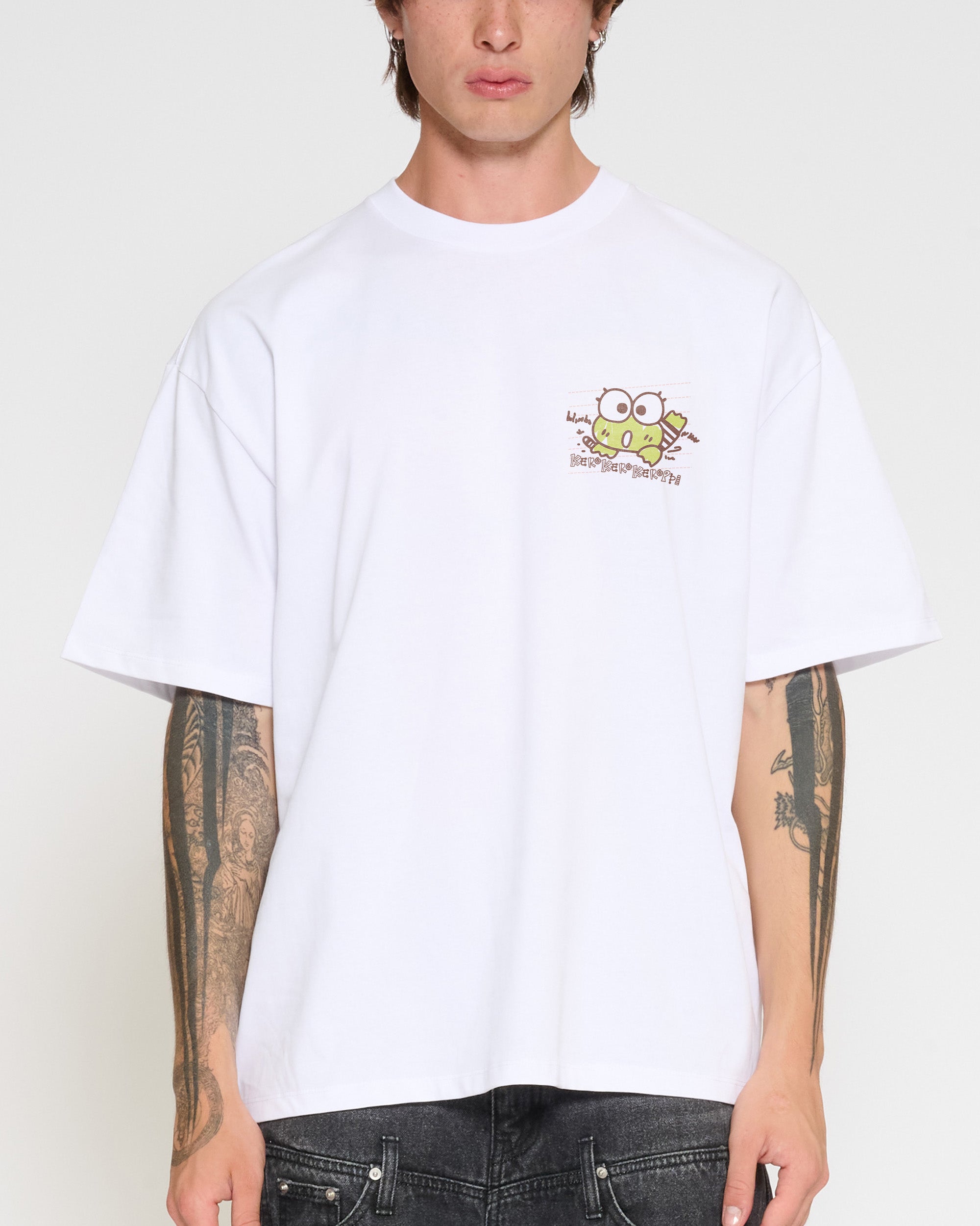 Keroppi Scribble Oversized Tee Official Hello Kitty and Friends collab Threadheads