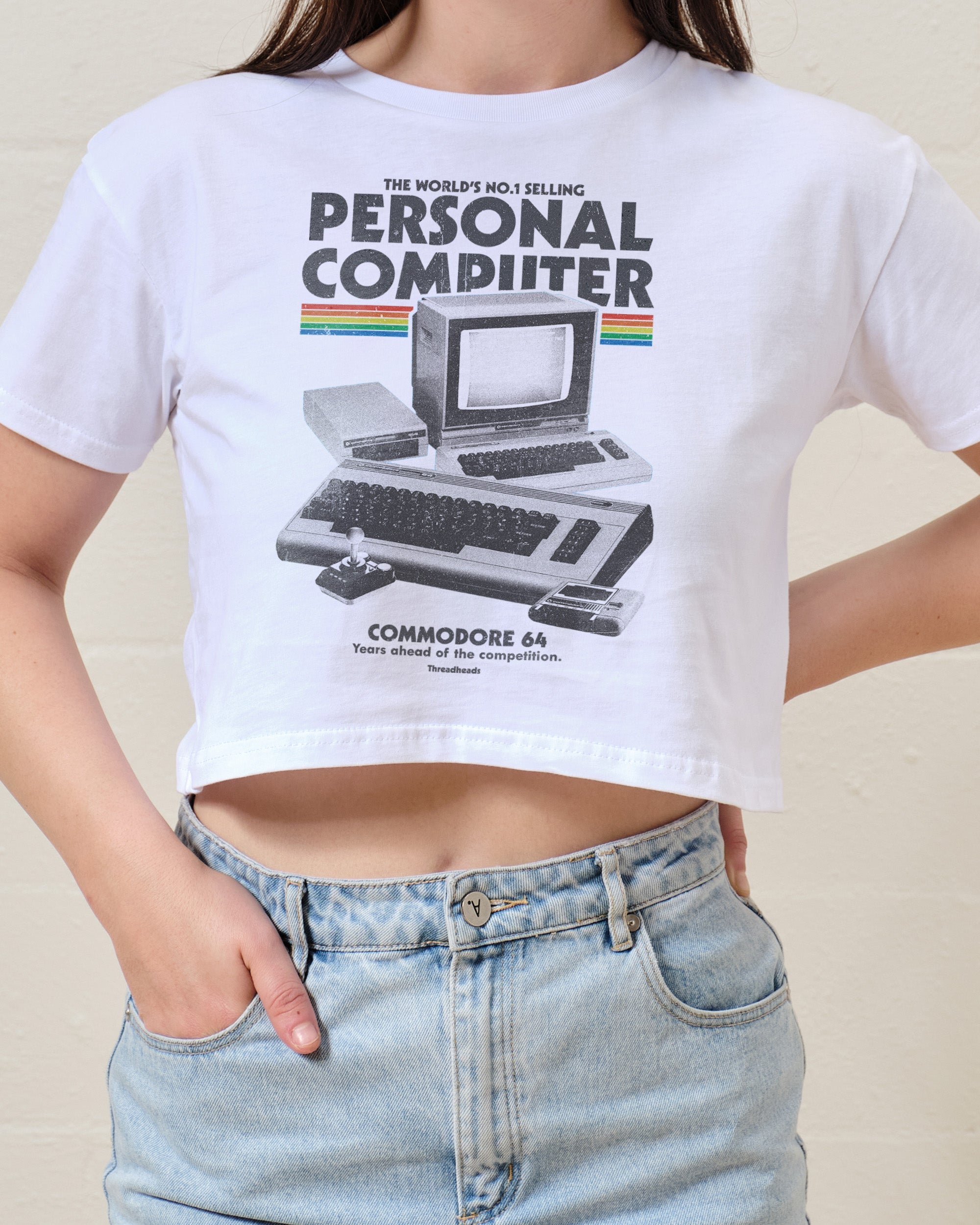 Retro Commodore 64 Crop Tee Australia Online White