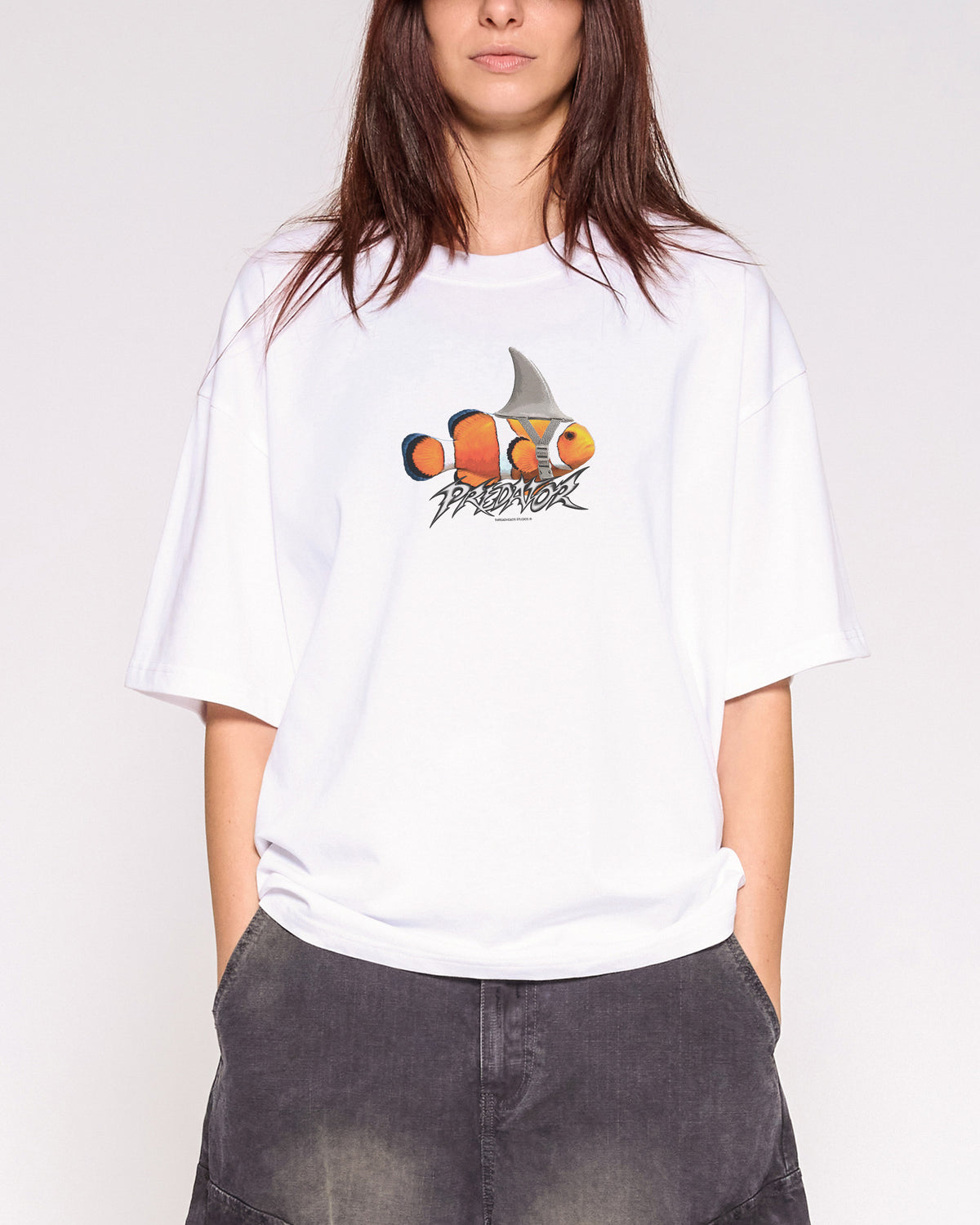 Predator White Oversized Crop Tee
