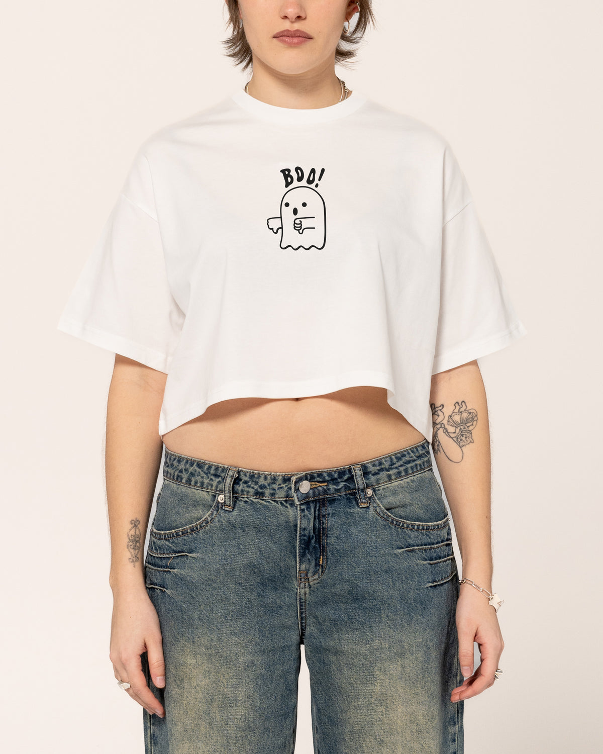 Boo Ghost Crop Tee