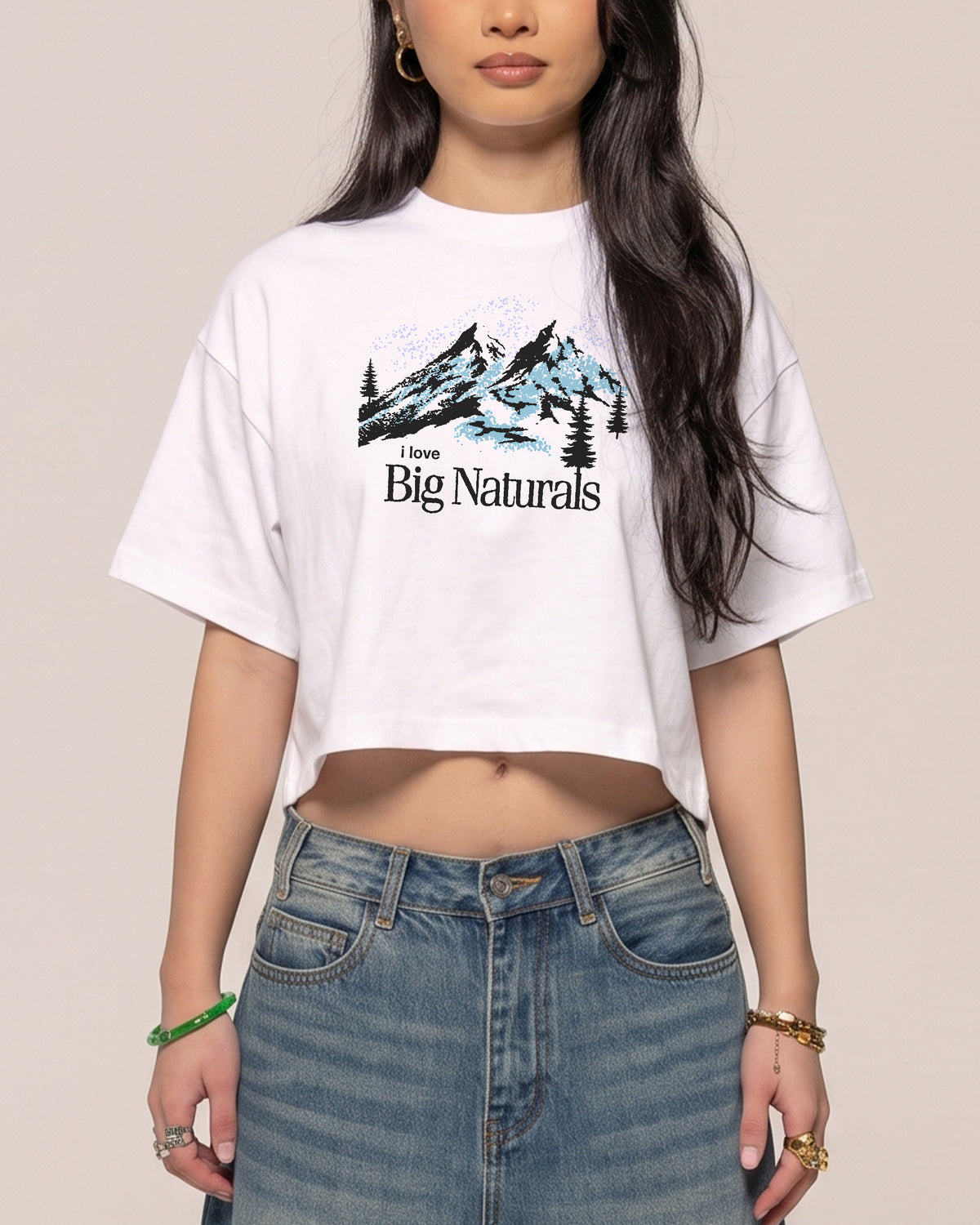 Big Naturals White Crop Tee