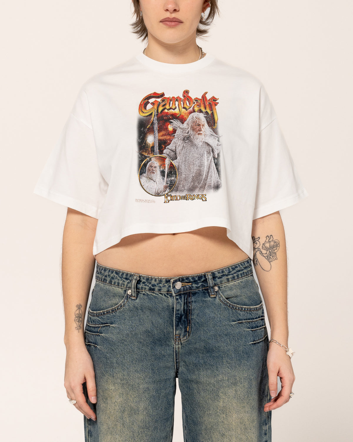 Gandalf the White White Crop Tee