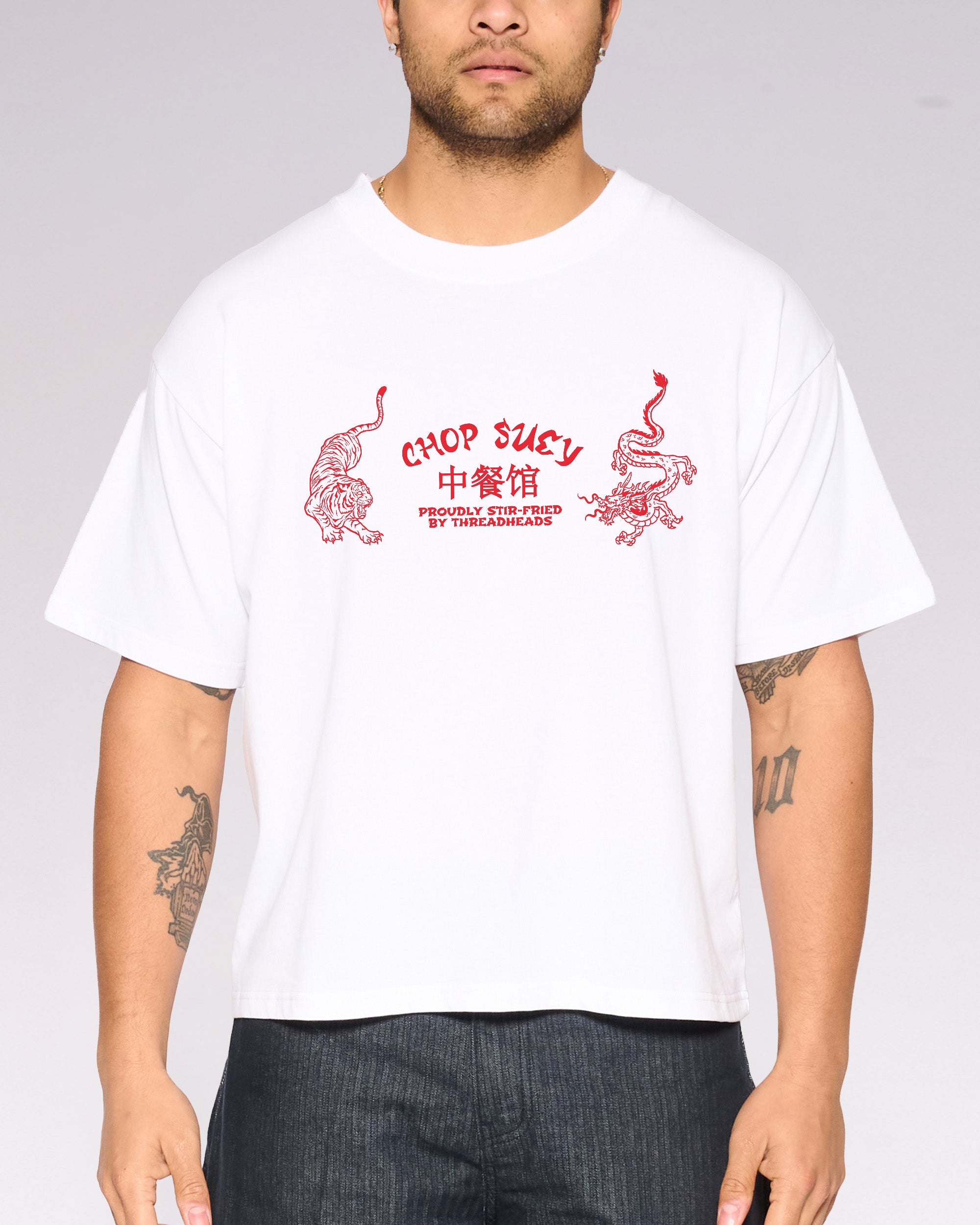 Chop Suey Oversized Crop Tee