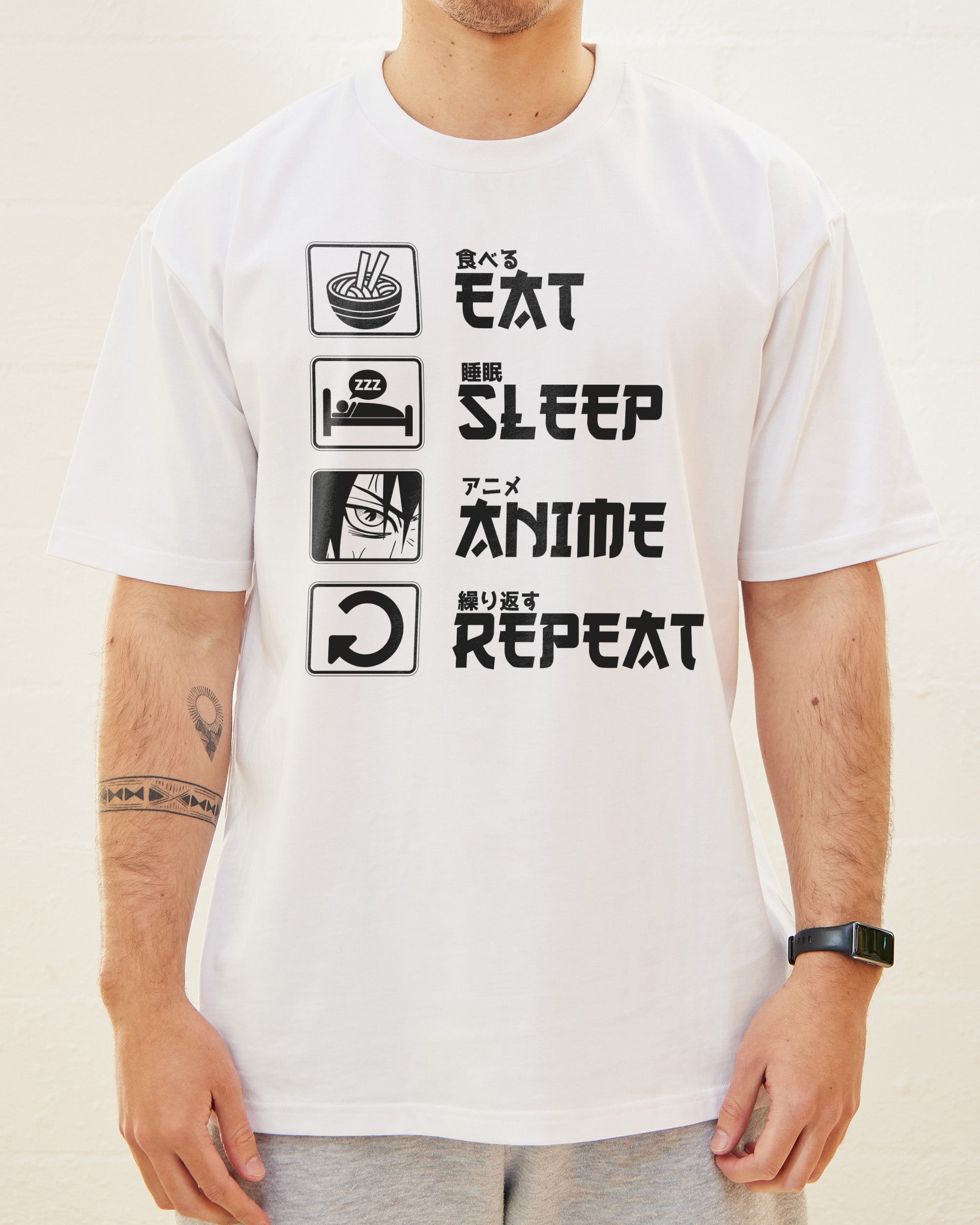Eat Sleep Anime Repeat T-Shirt Australia Online