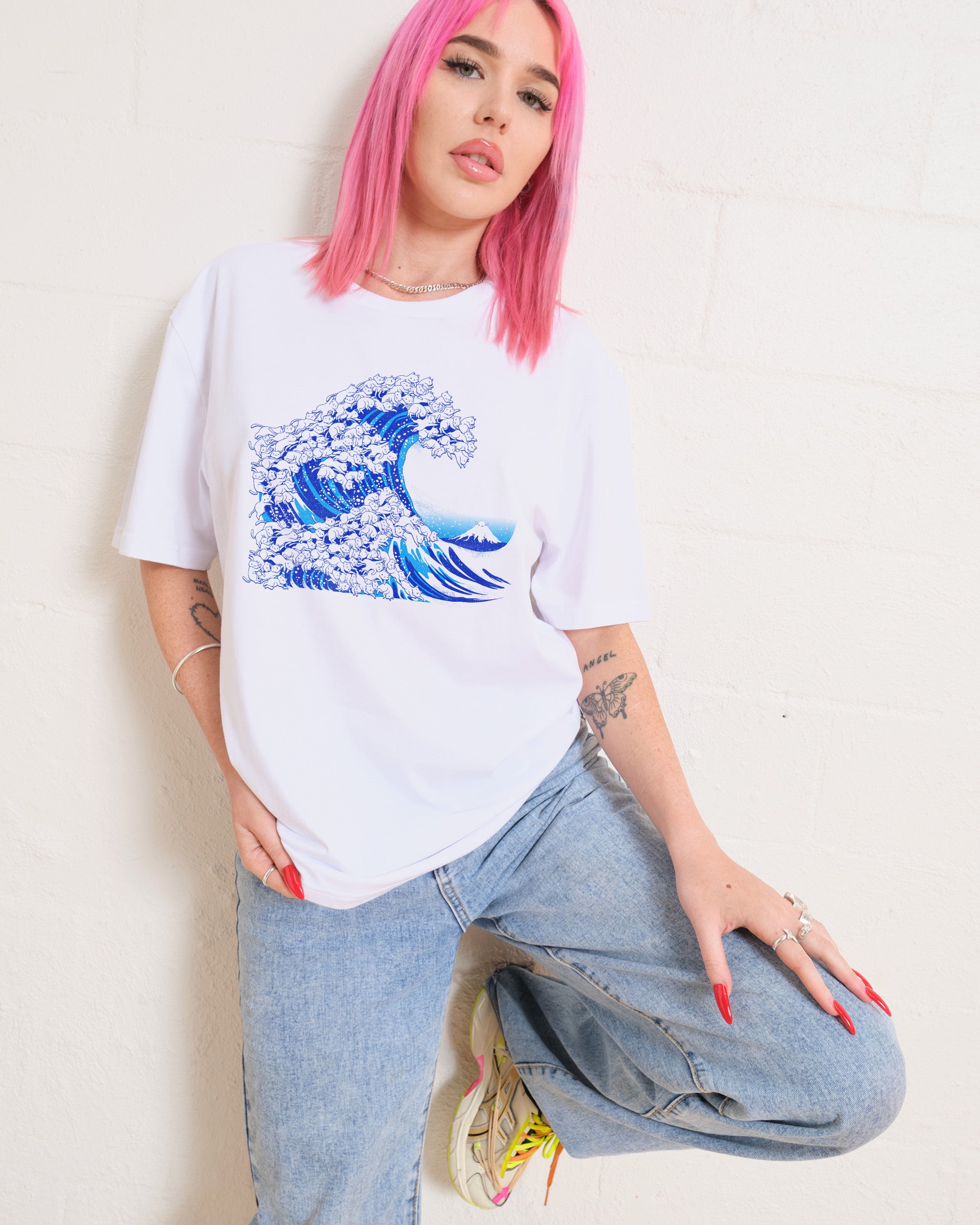 Kanagawa Cat Wave T-Shirt
