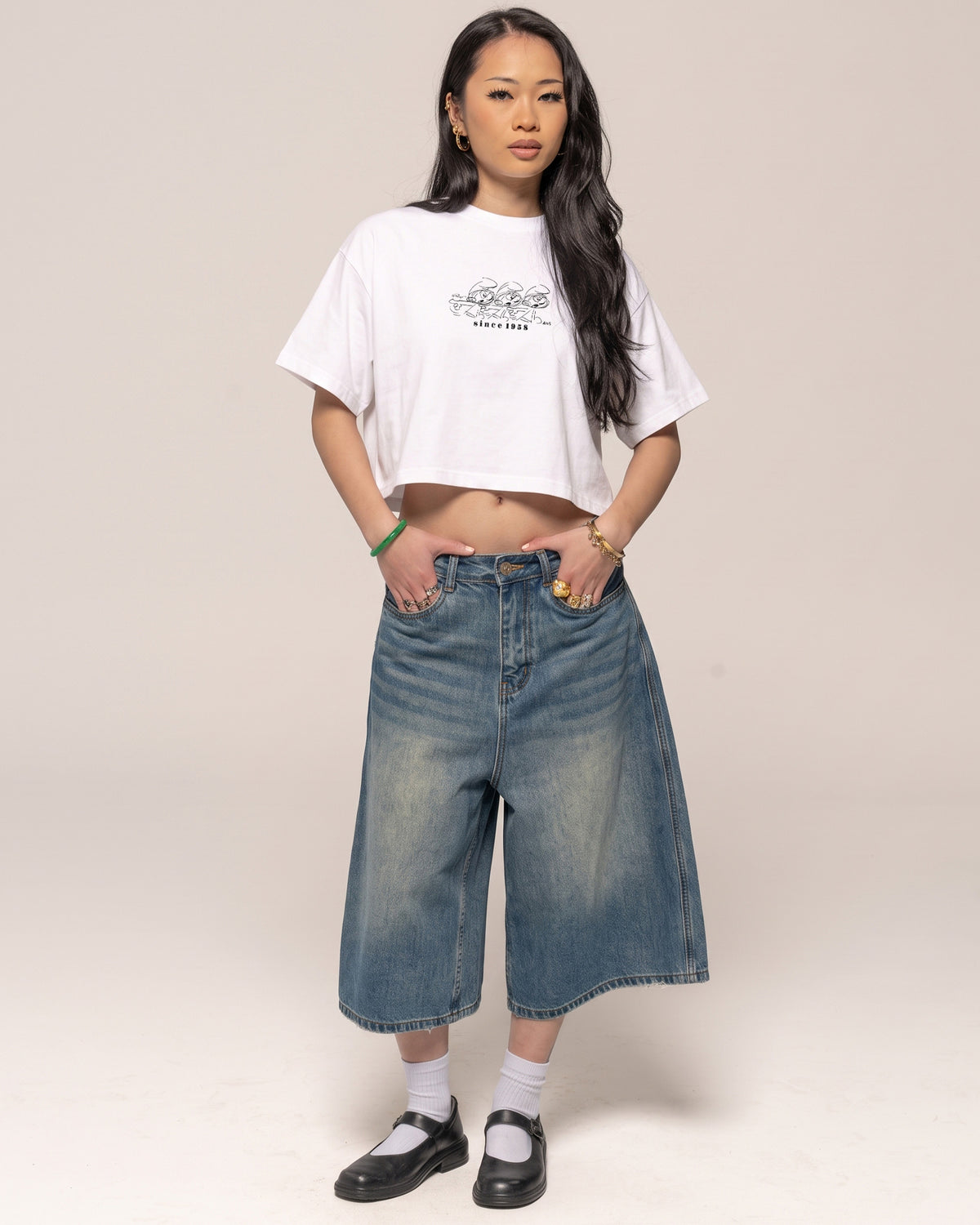 Should of Asked for a Smurf White Crop Tee