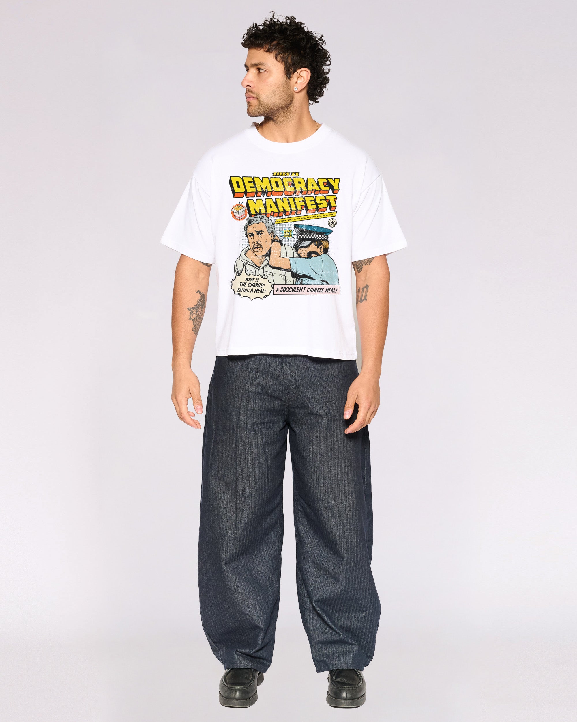 This is Democracy Manifest Oversized Crop Tee