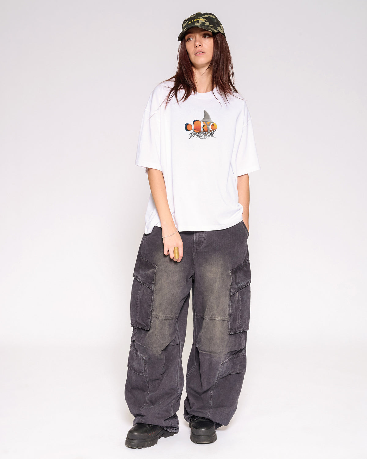 Predator White Oversized Crop Tee