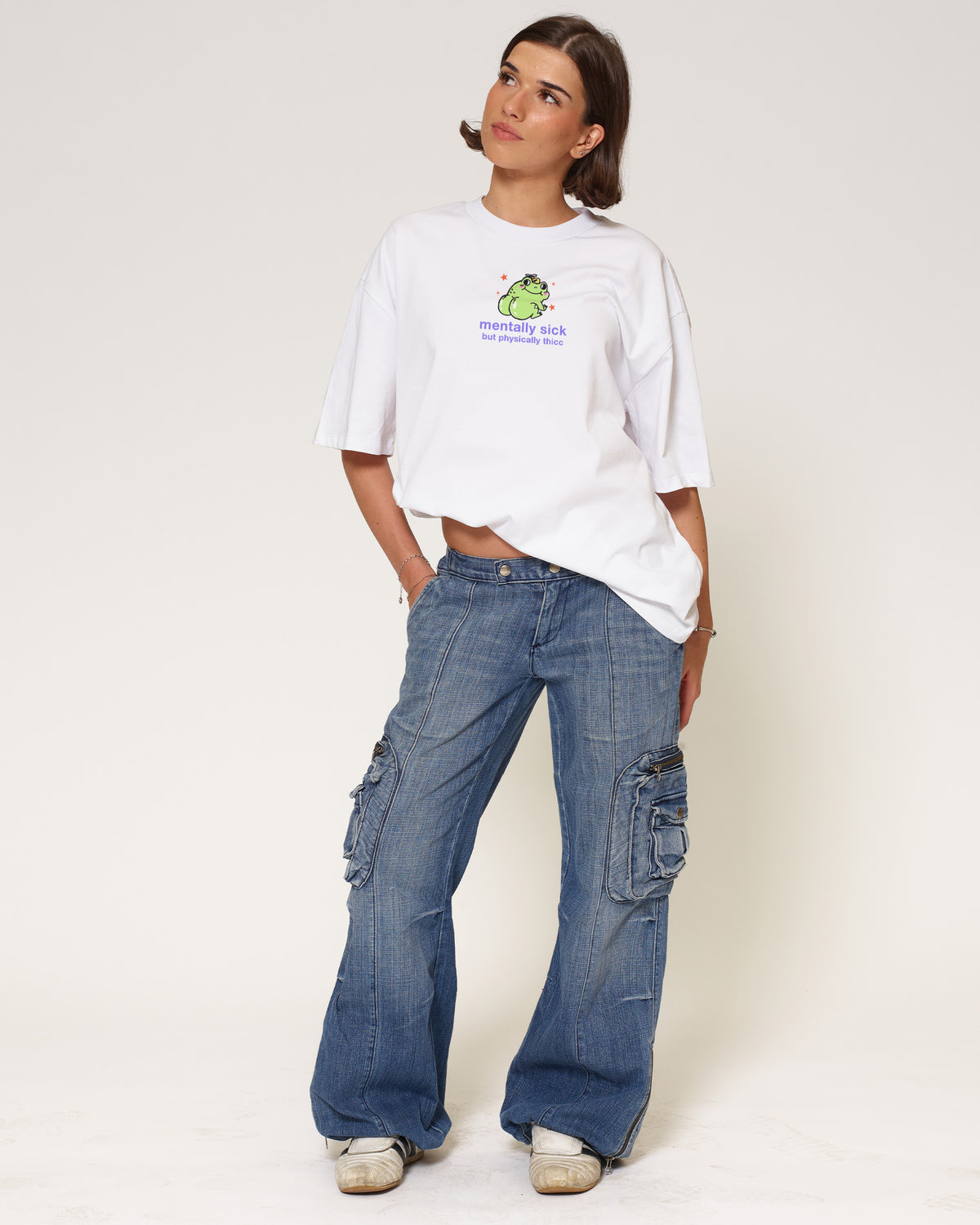 Mentally Sick White Oversized Tee