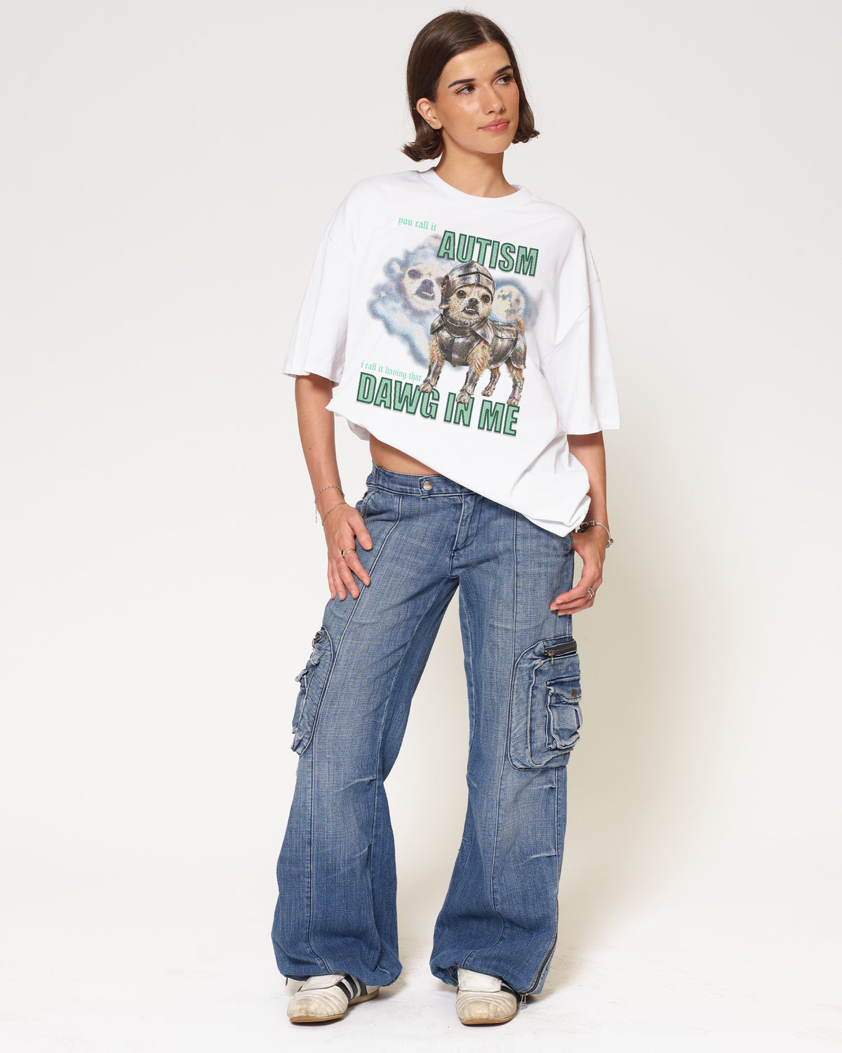 Dawg in Me White Oversized Tee