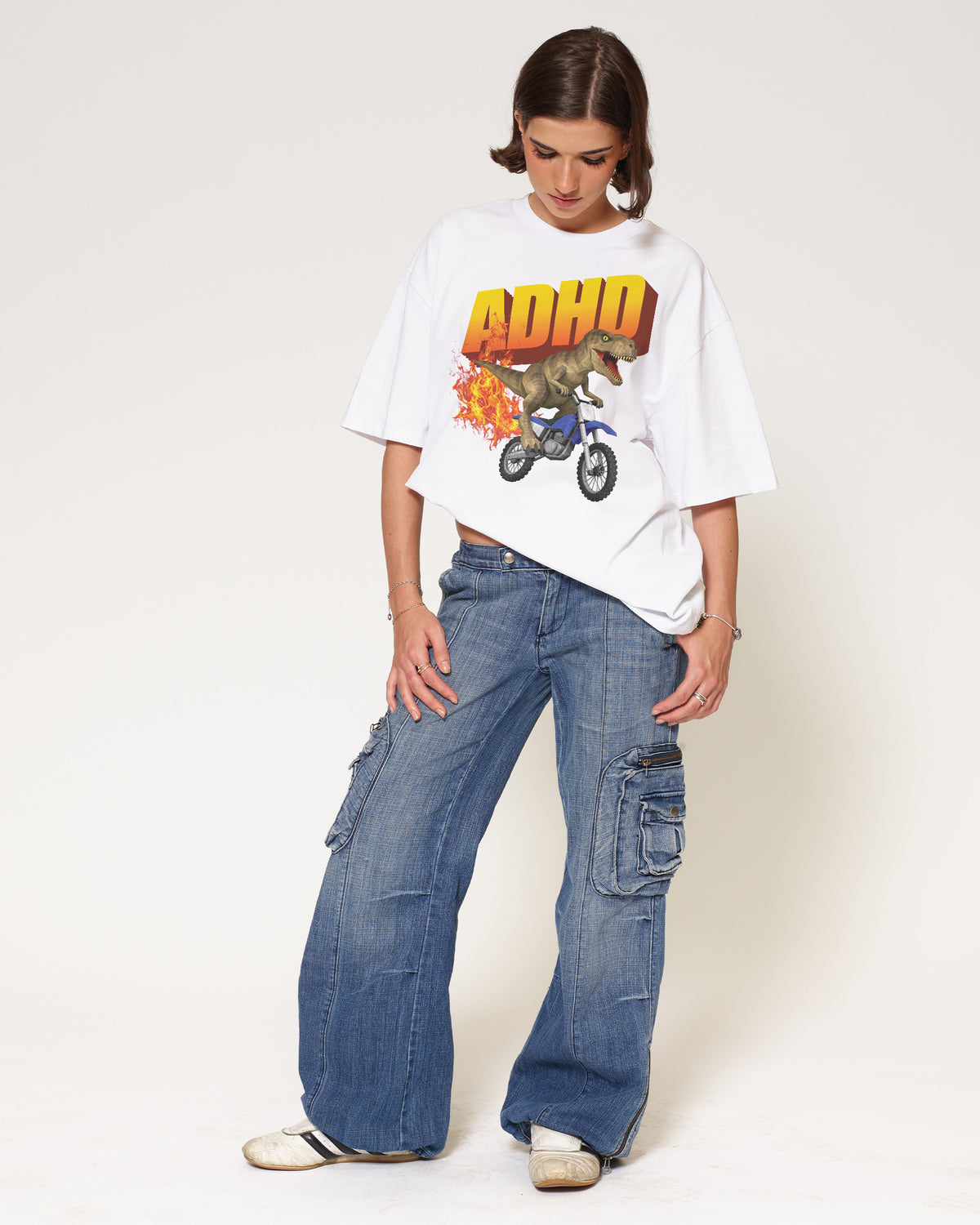 ADHD White Oversized Tee