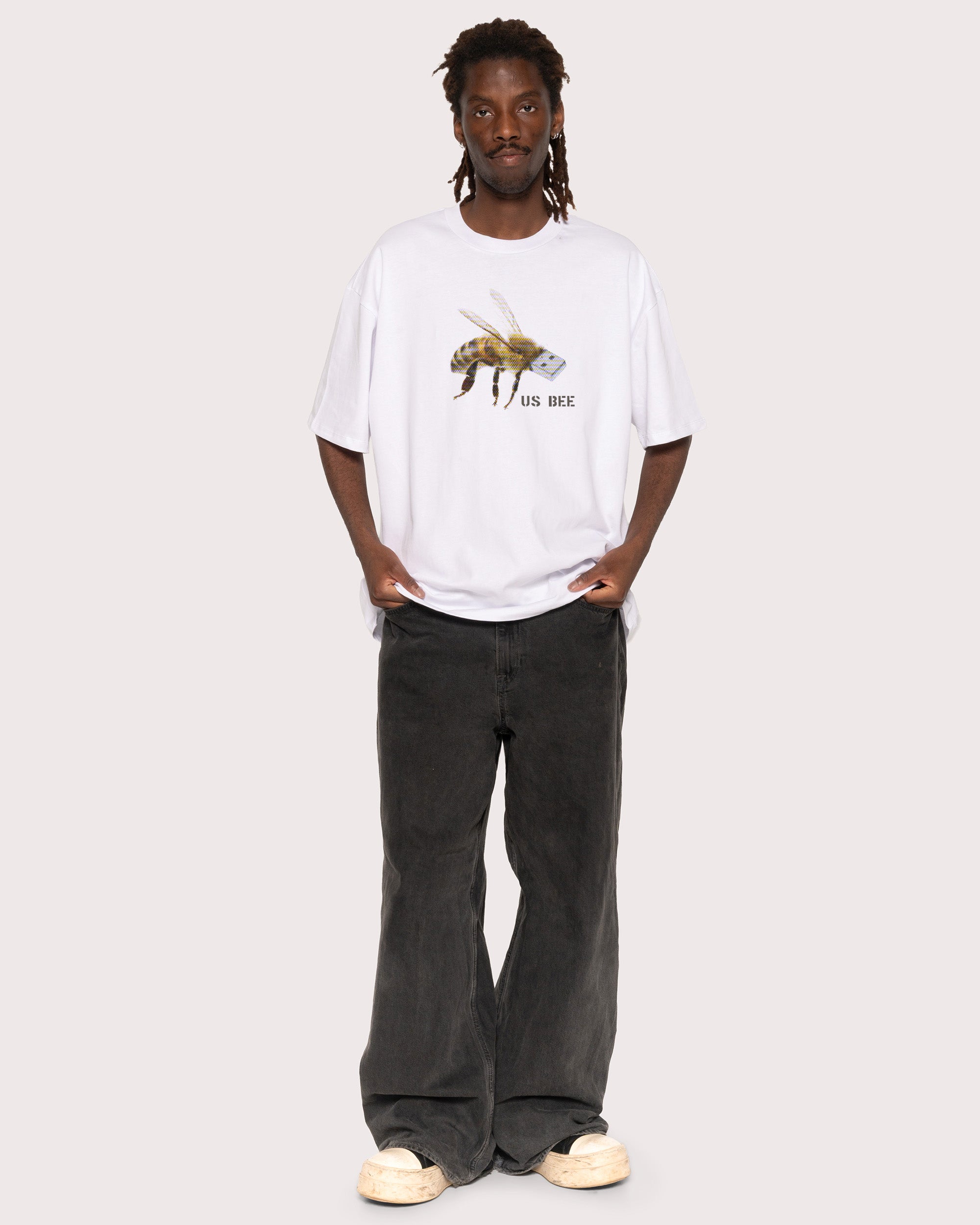 US BEE White T-Shirt