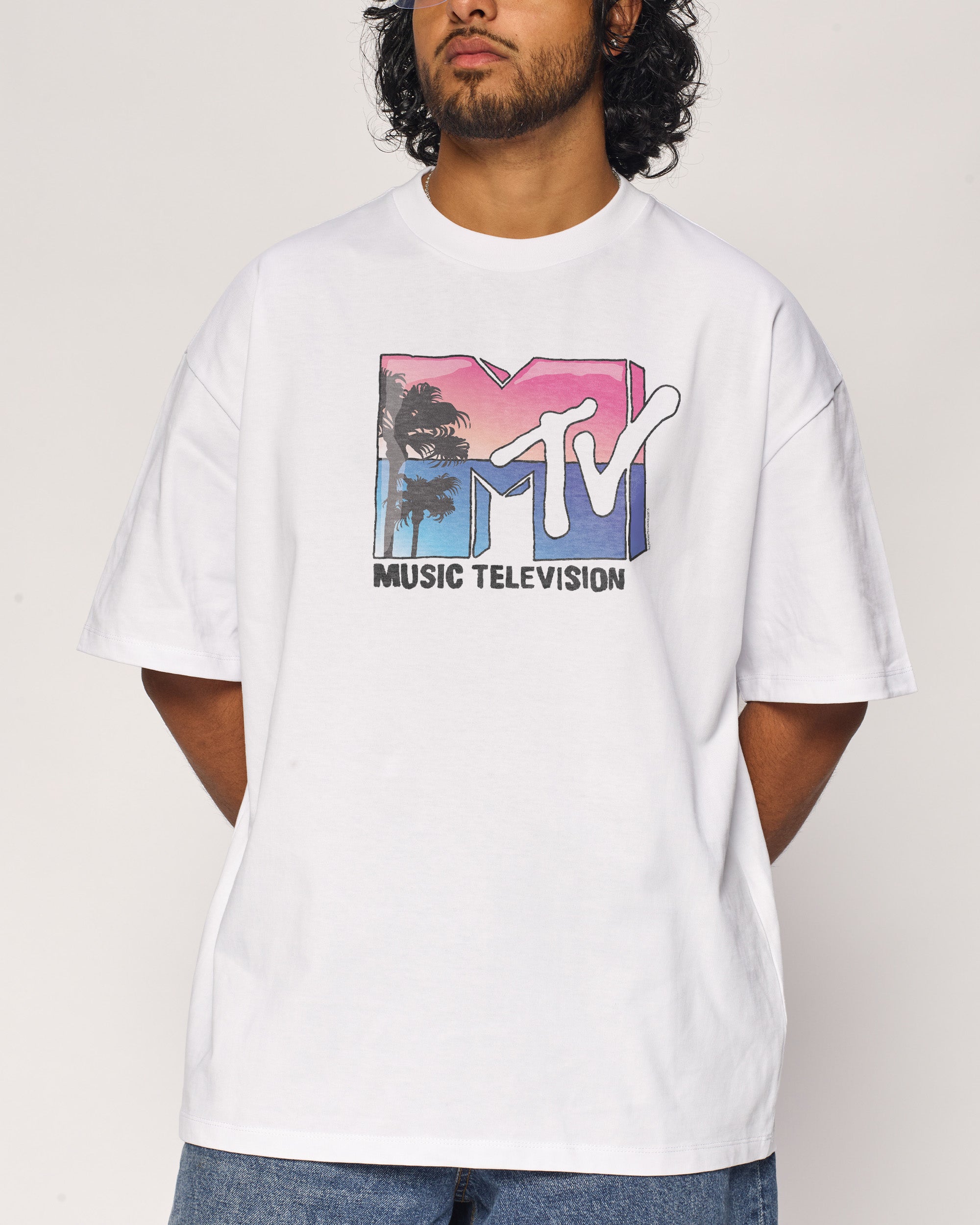 Palm Springs MTV Logo Oversized Tee | Official MTV collab