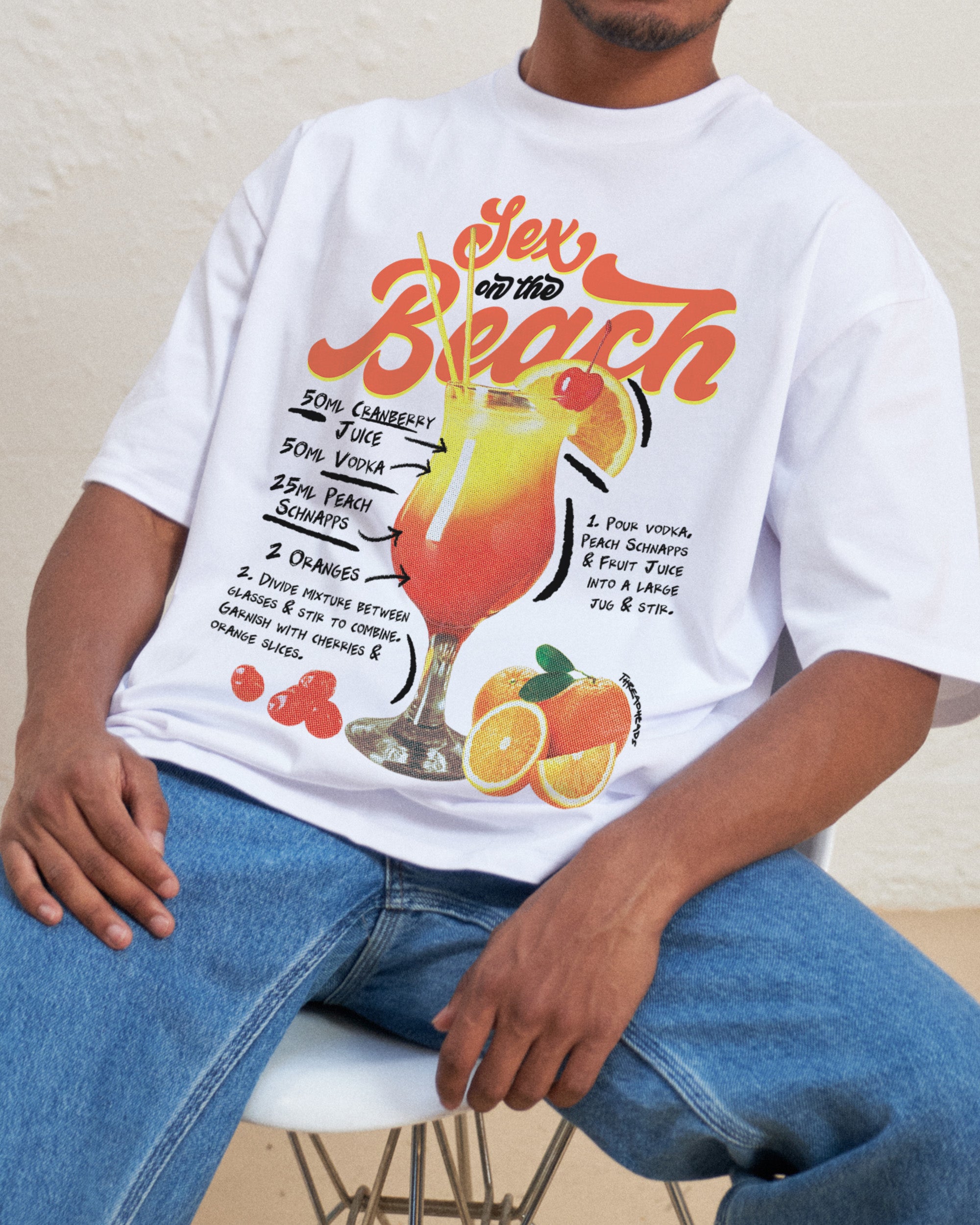 Sex On the Beach Oversized Tee | Vintage Retro Oversized Tee | Threadheads