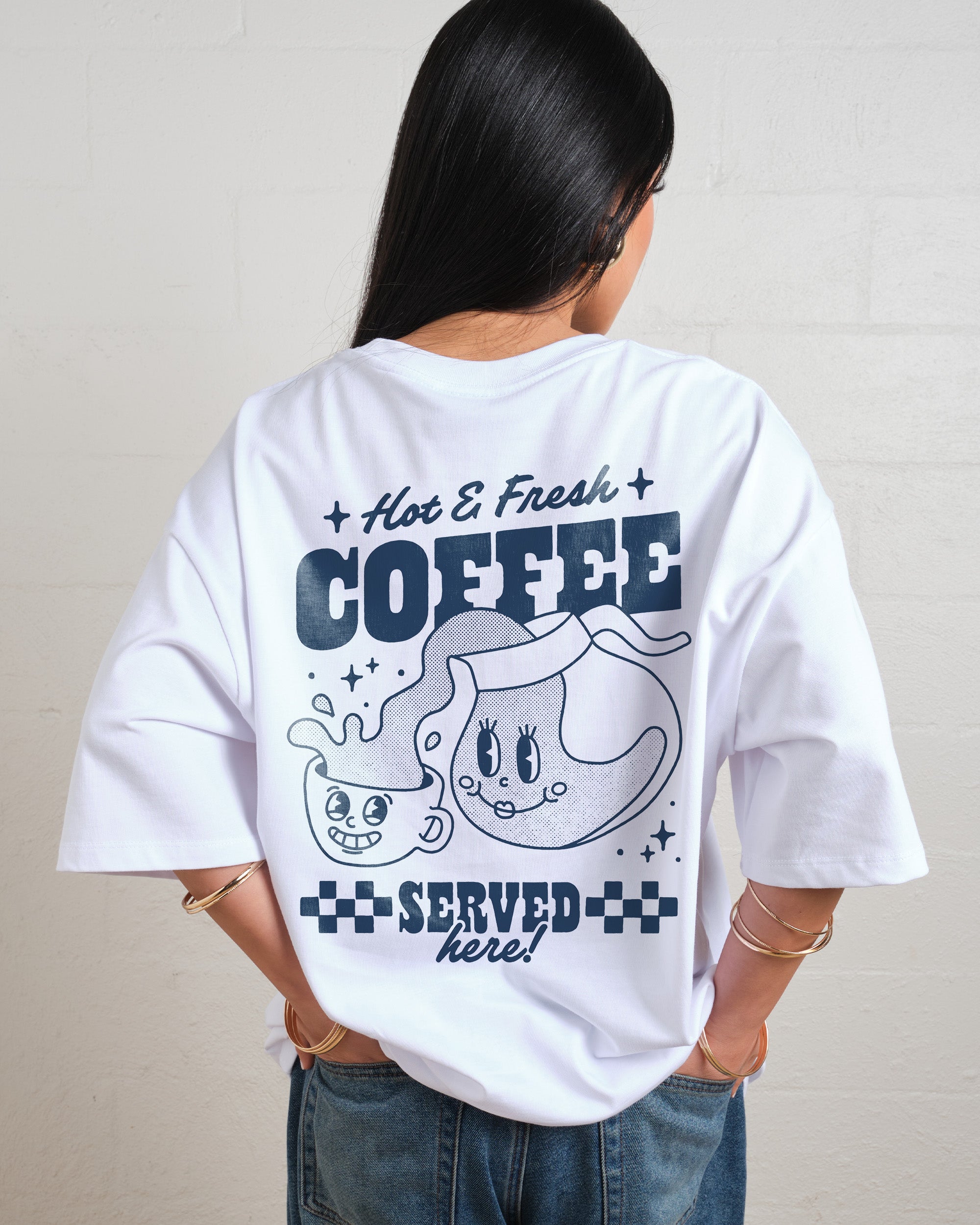 cmfe. coffeehouse oversized t-shirt - white
